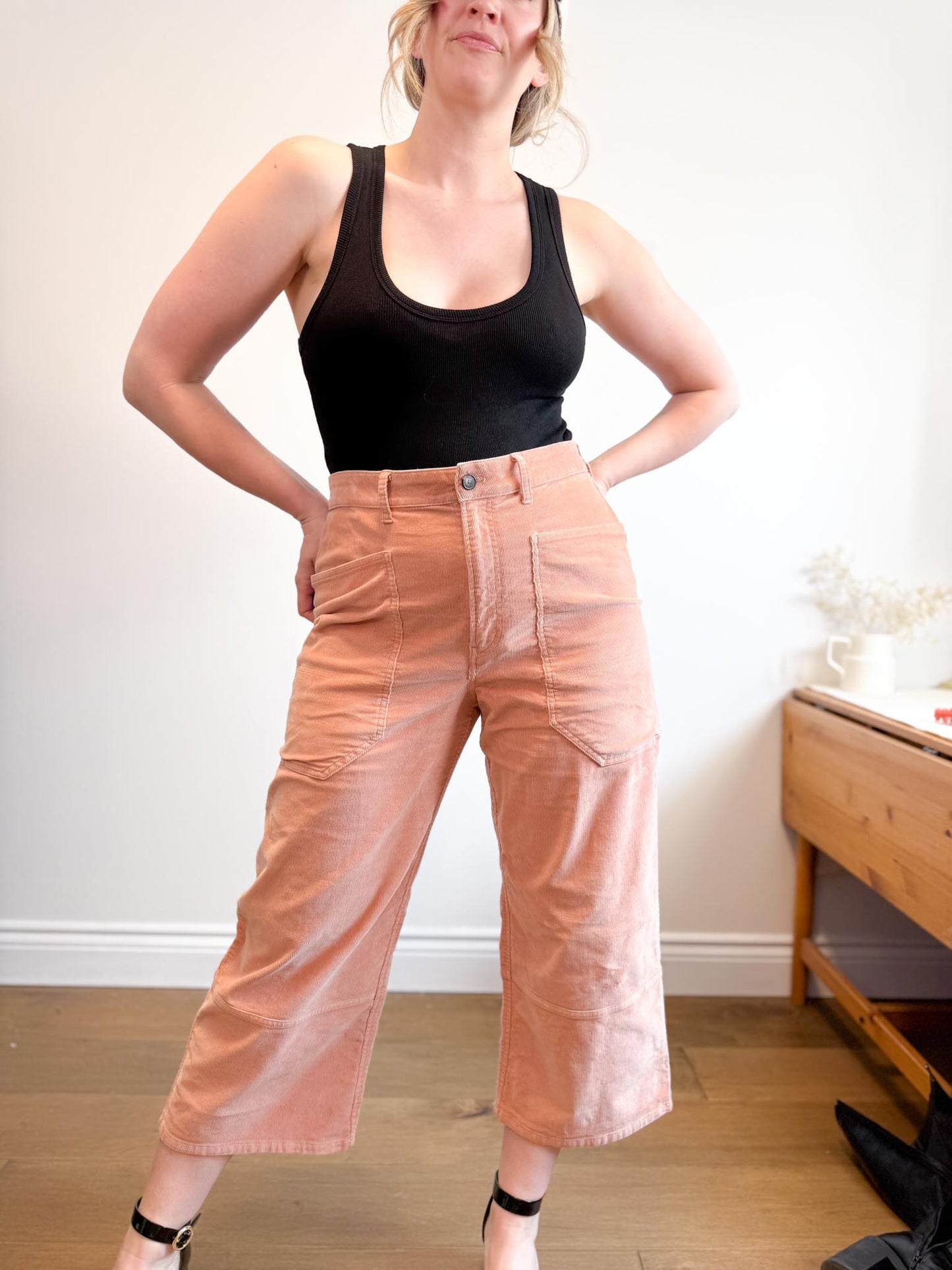Everlane " The Corduroy Gardner Pant in Coral" (Size 14)