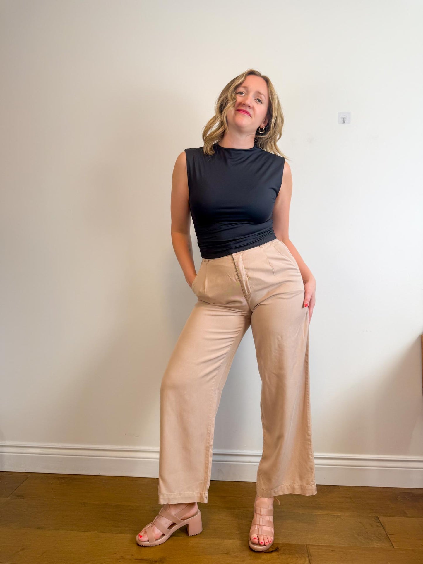 Gentle Fawn "Sabine Wide Leg Pant in Tan" (Size M)
