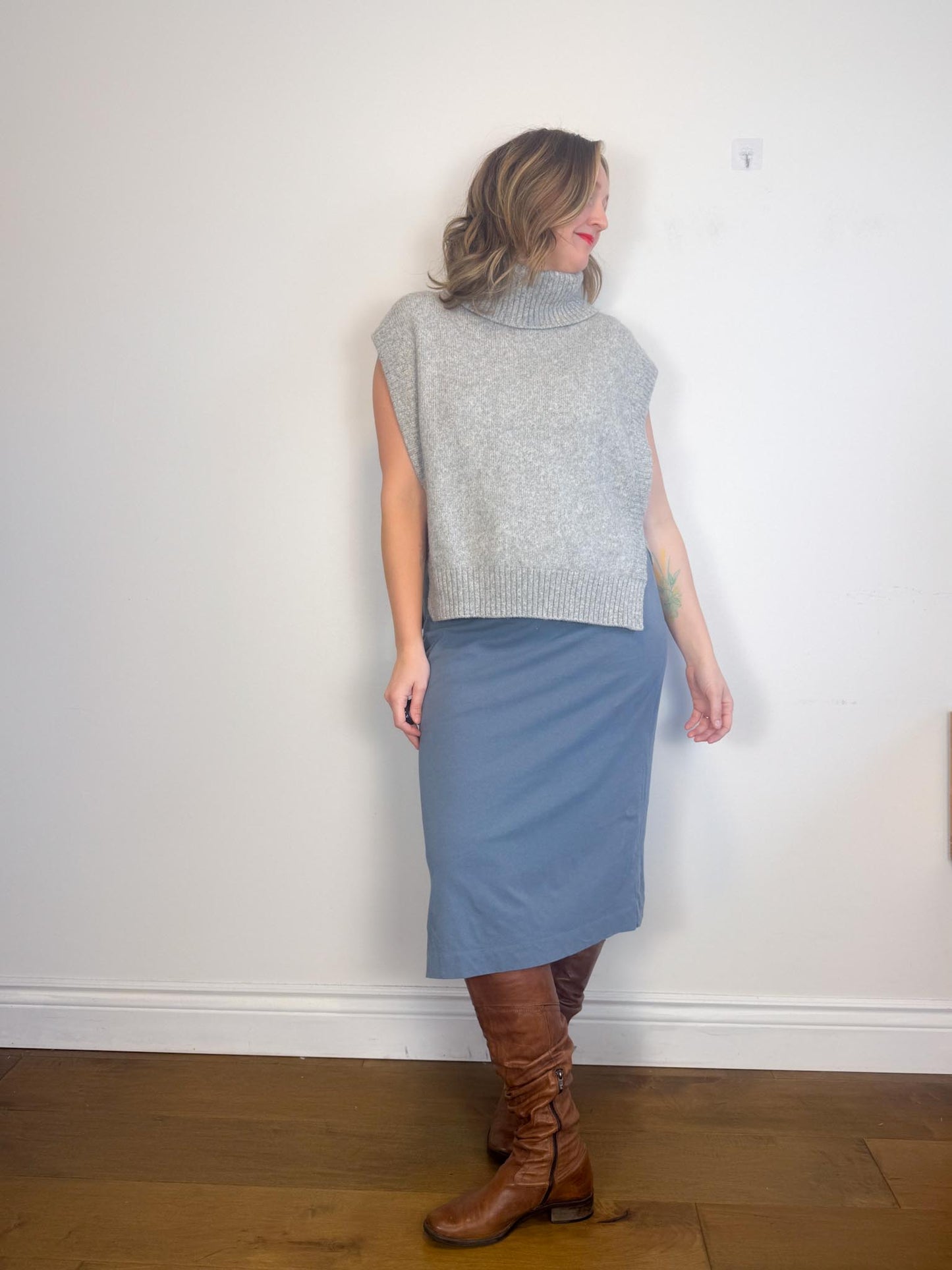 Everlane Tank Dress in Grey Blue (Size L)