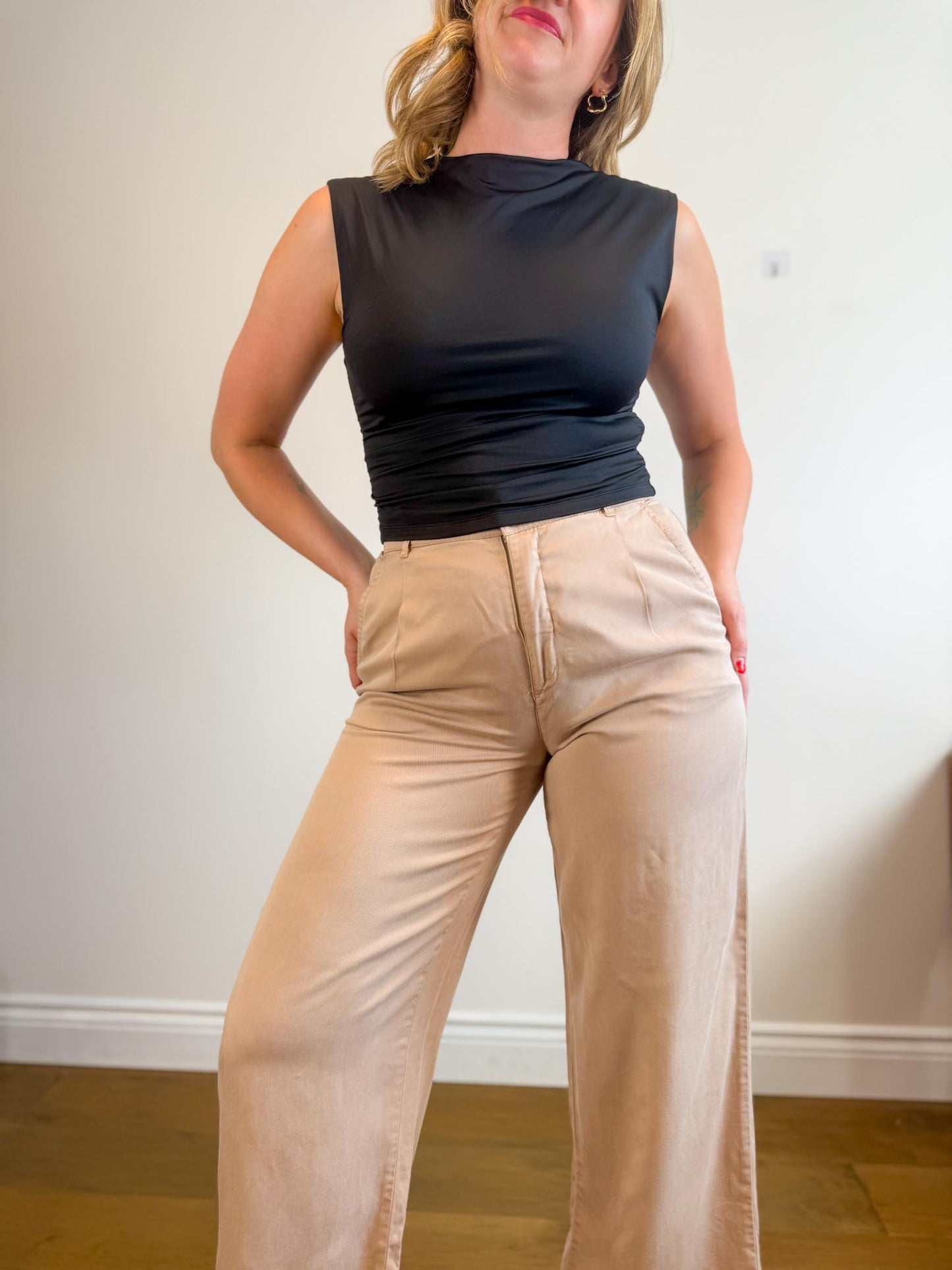Gentle Fawn "Sabine Wide Leg Pant in Tan" (Size M)