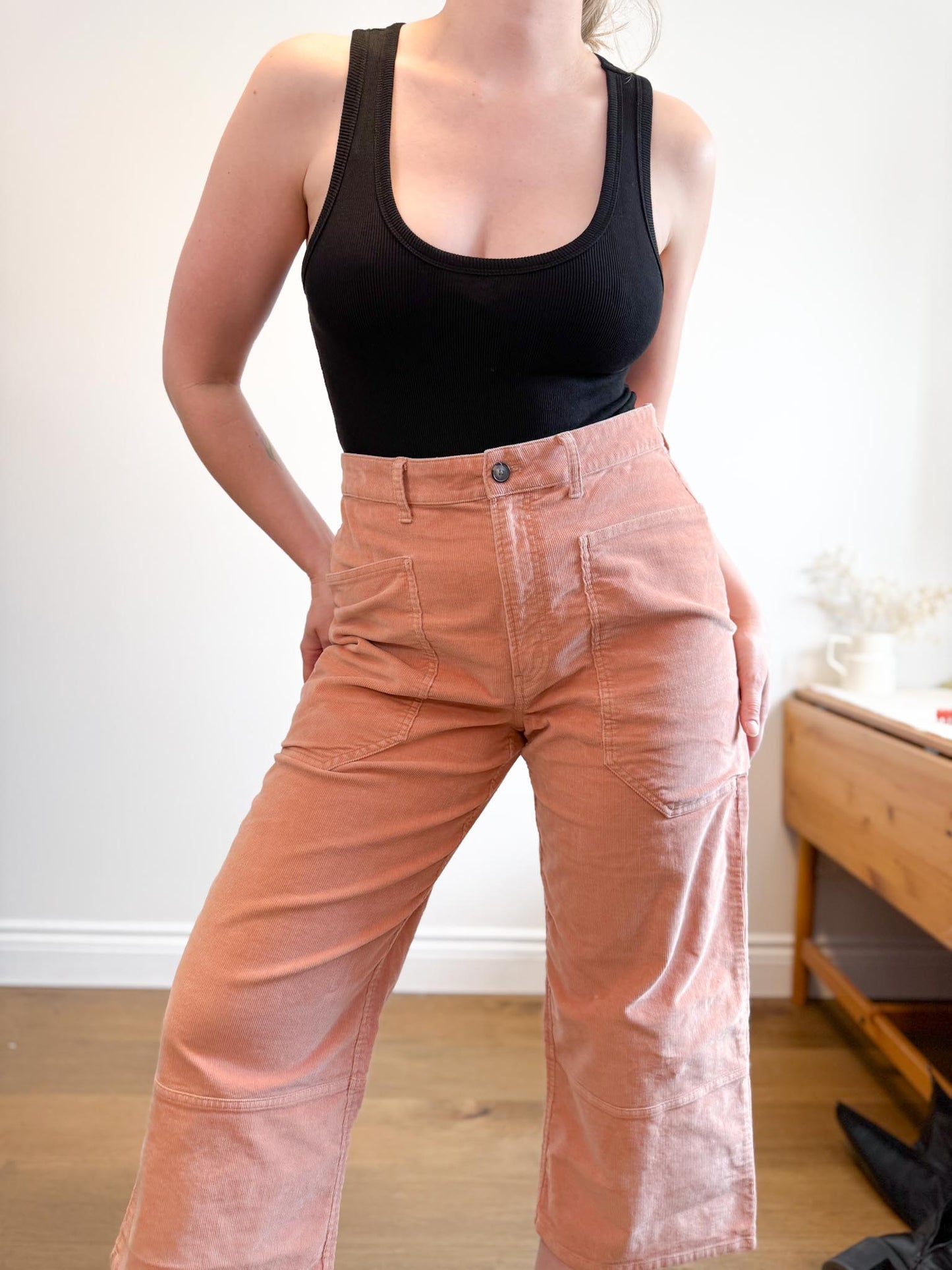 Everlane " The Corduroy Gardner Pant in Coral" (Size 14)