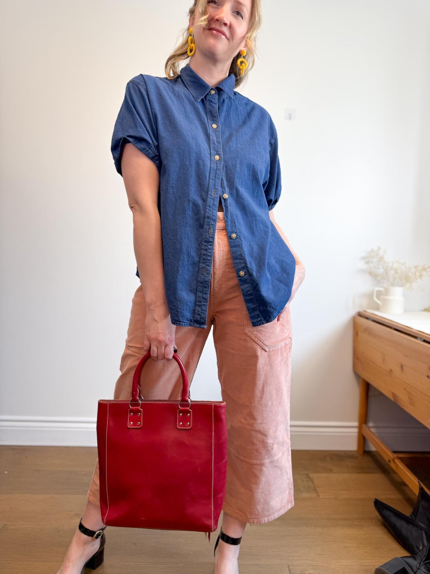 Everlane " The Corduroy Gardner Pant in Coral" (Size 14)