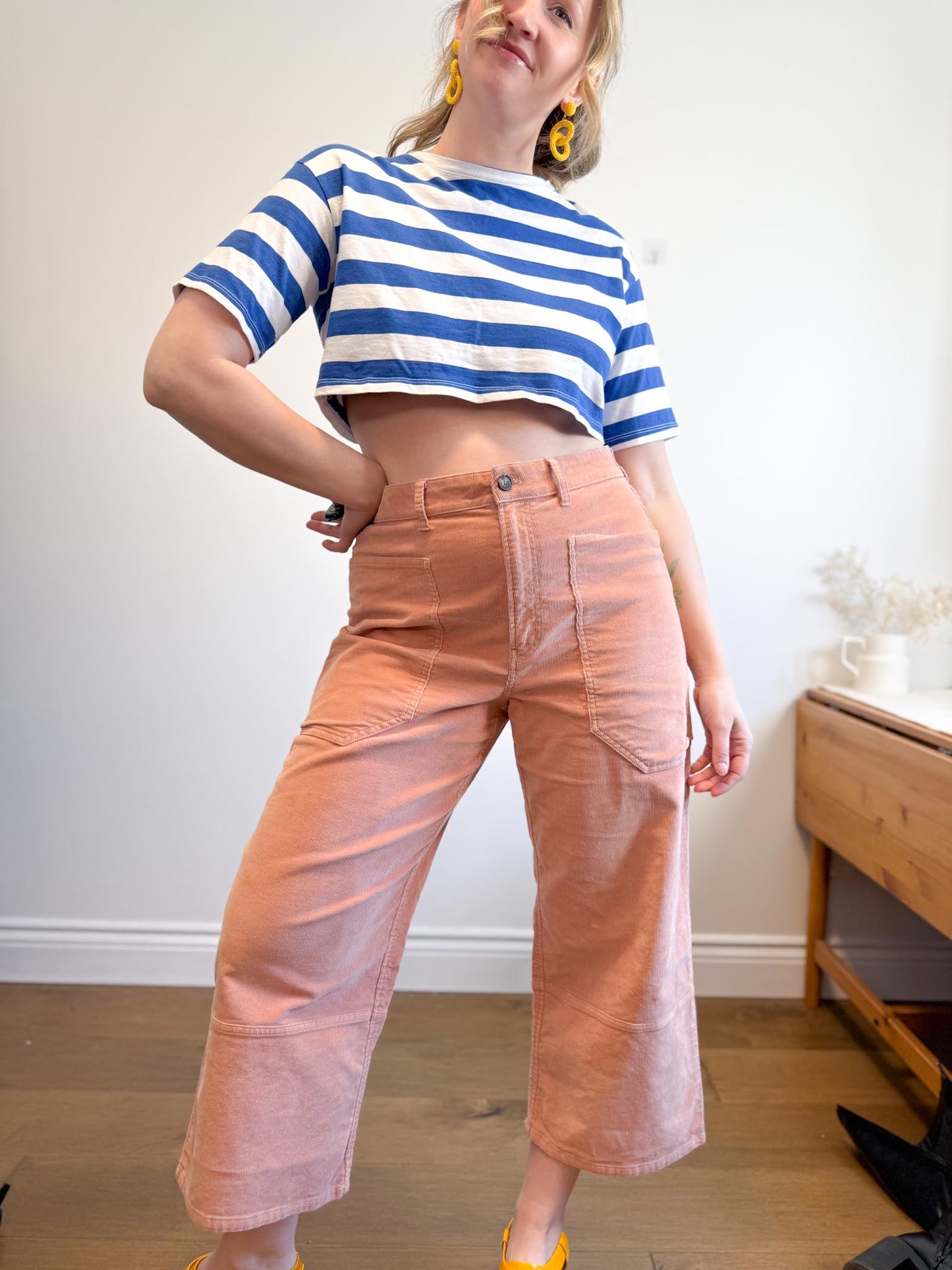 Everlane " The Corduroy Gardner Pant in Coral" (Size 14)