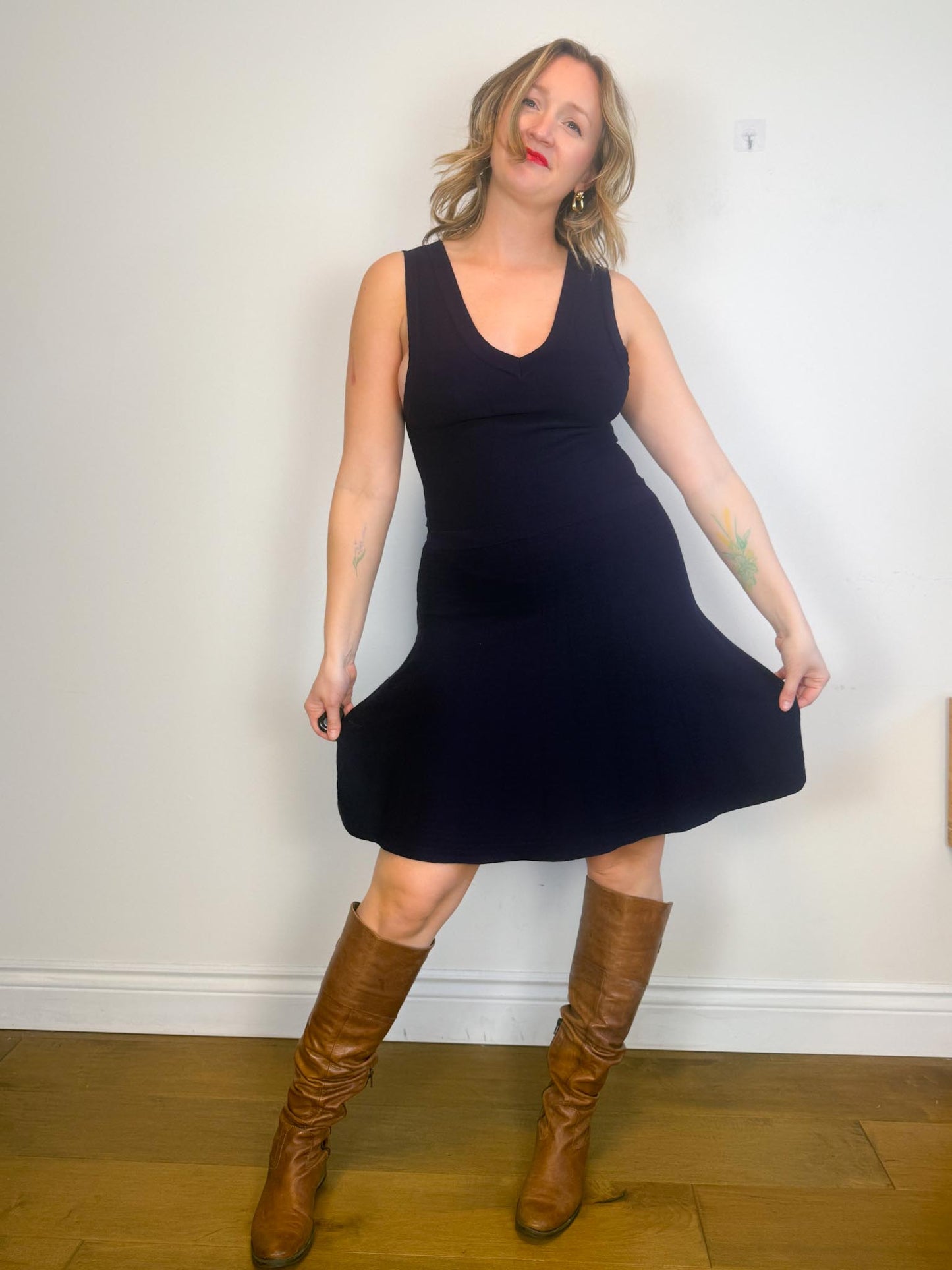 Ca Va De Soi Sustainable Knit "Margot Dress in Dark Plum" (Size M/L)
