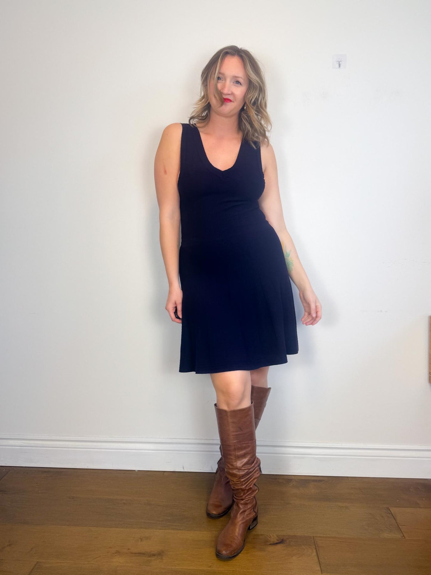 Ca Va De Soi Sustainable Knit "Margot Dress in Dark Plum" (Size M/L)