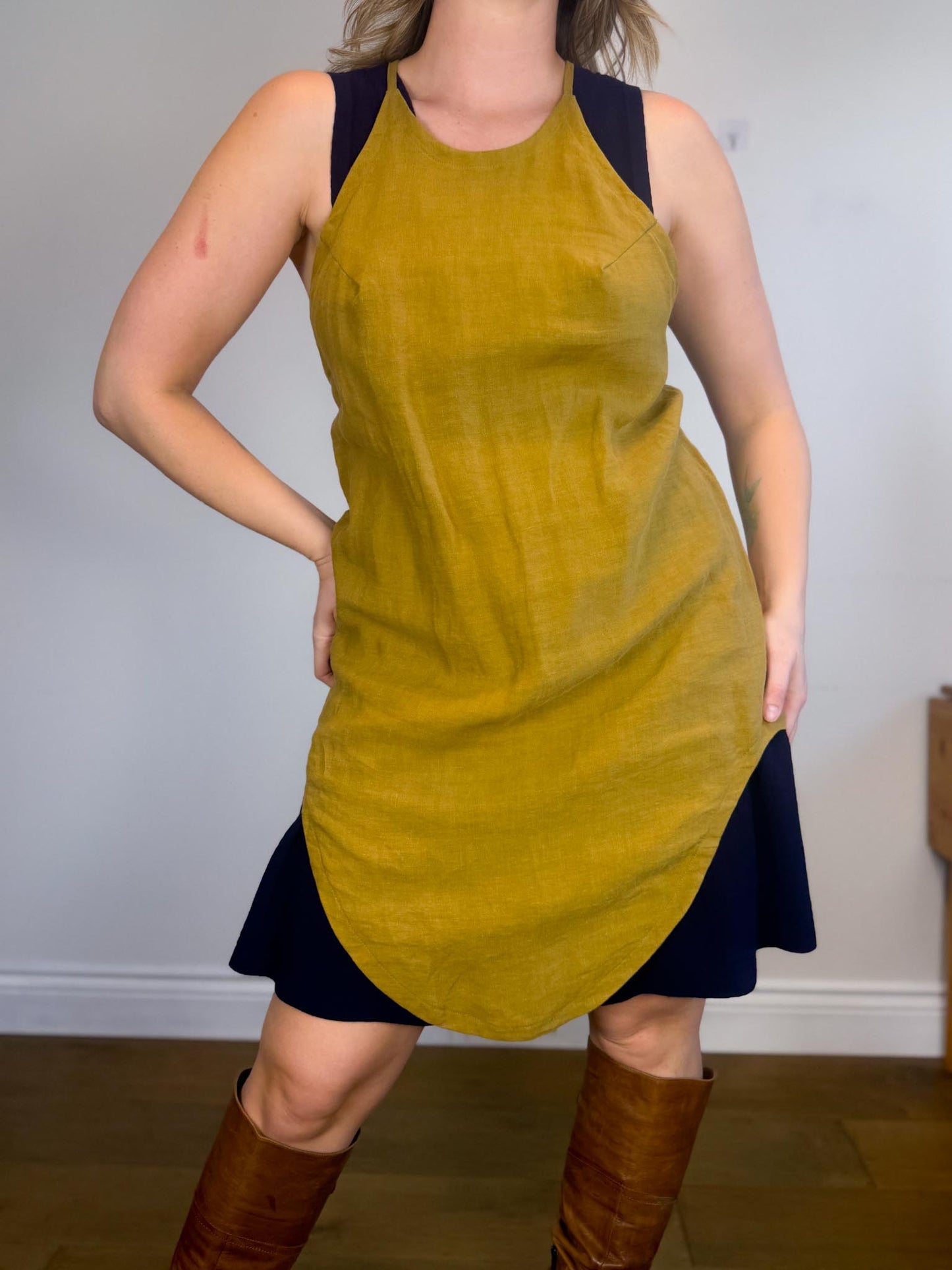 HOI BO Slow Fashion Linen Top in Mustard (Size M)