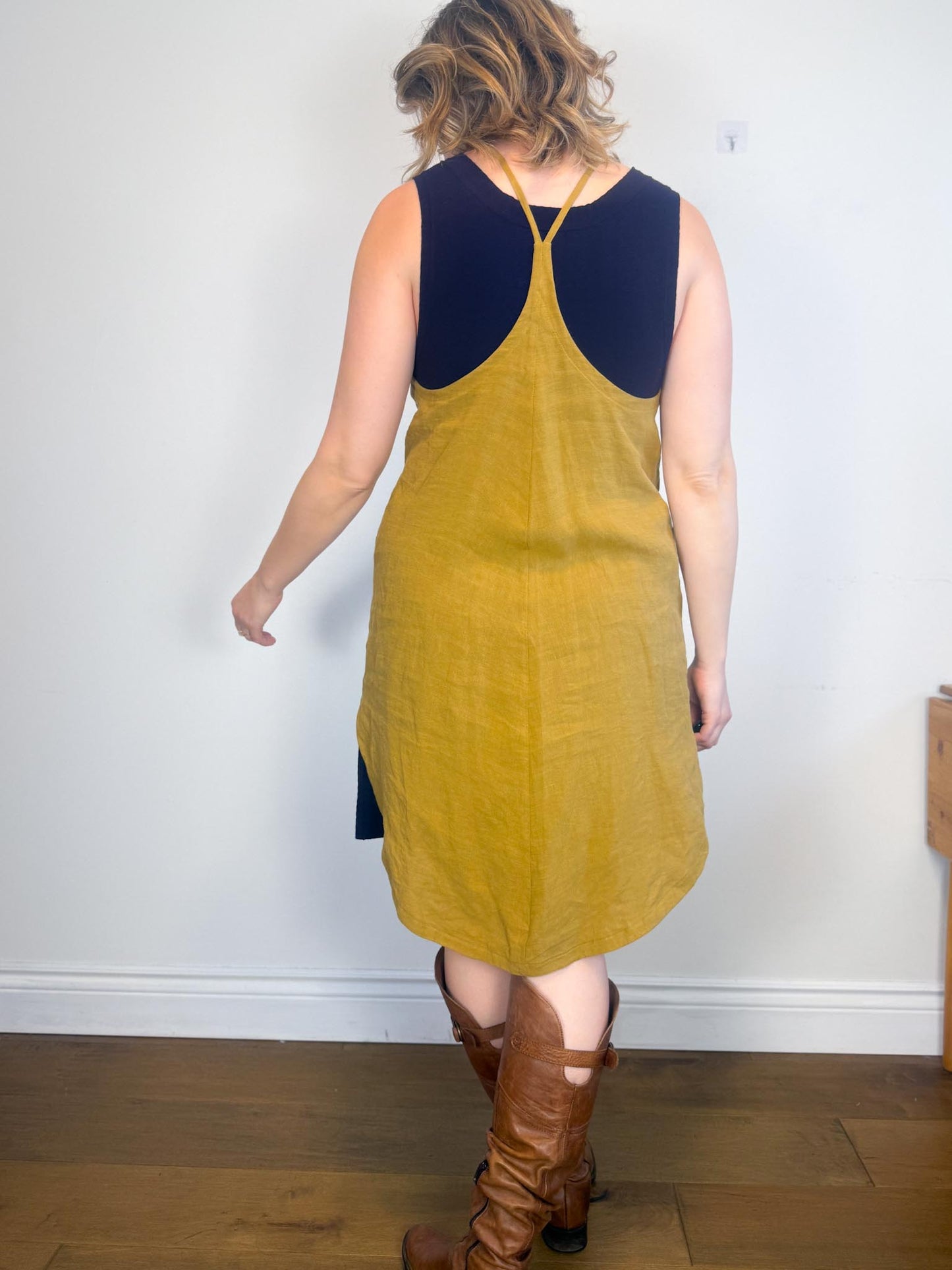 HOI BO Slow Fashion Linen Top in Mustard (Size M)