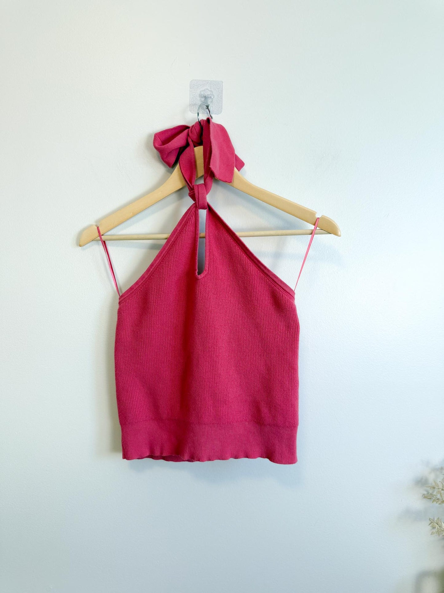 Banana Republic Knit Halter Tank in Pink (Size S/M)