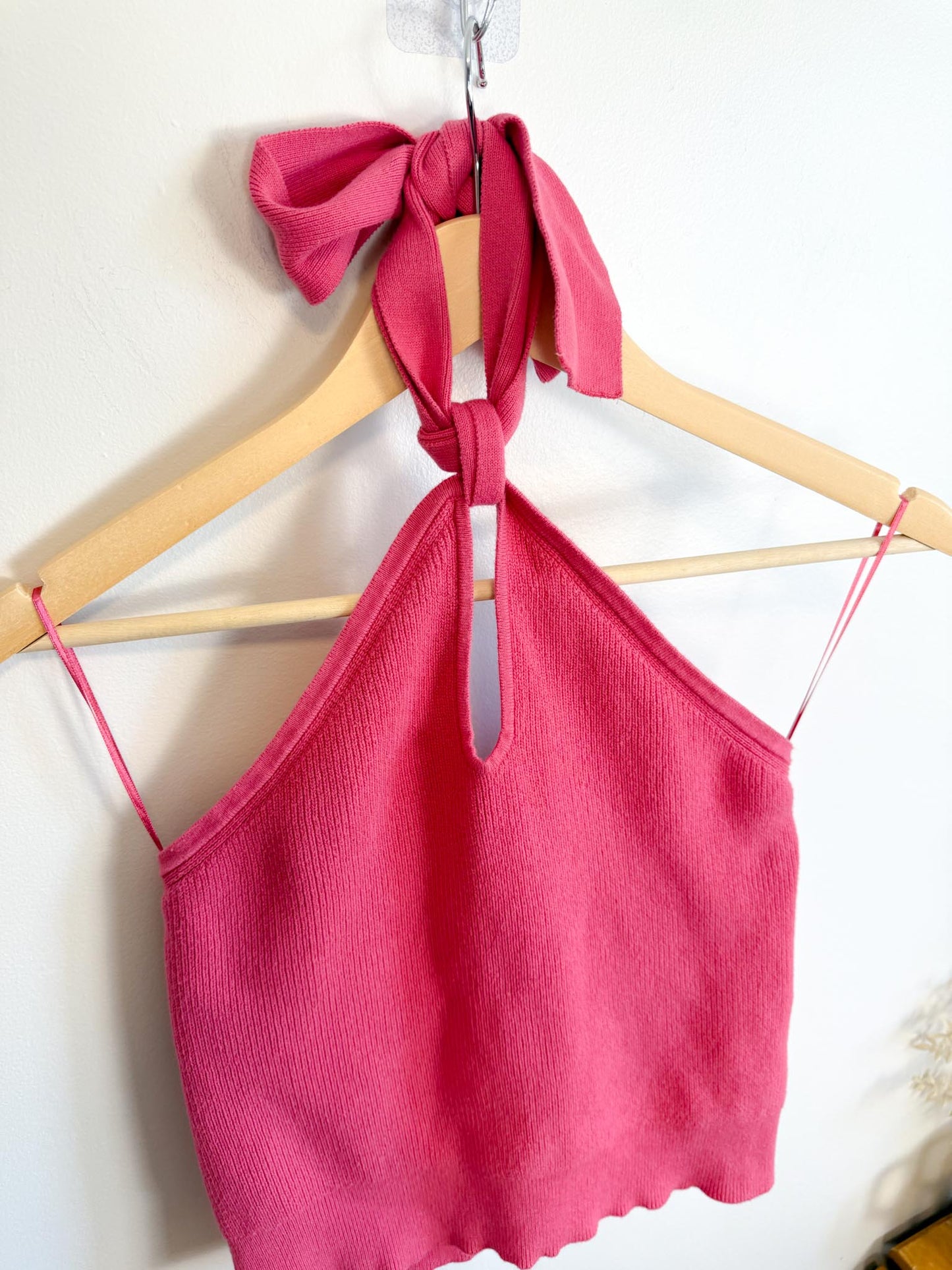 Banana Republic Knit Halter Tank in Pink (Size S/M)