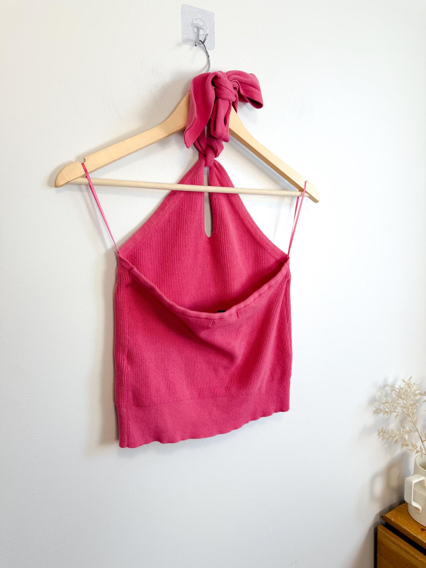 Banana Republic Knit Halter Tank in Pink (Size S/M)