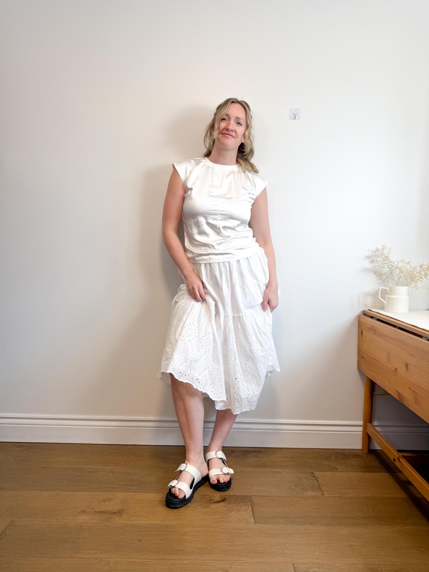 Melissa Nepton Satin Top in White (Size XS/S)