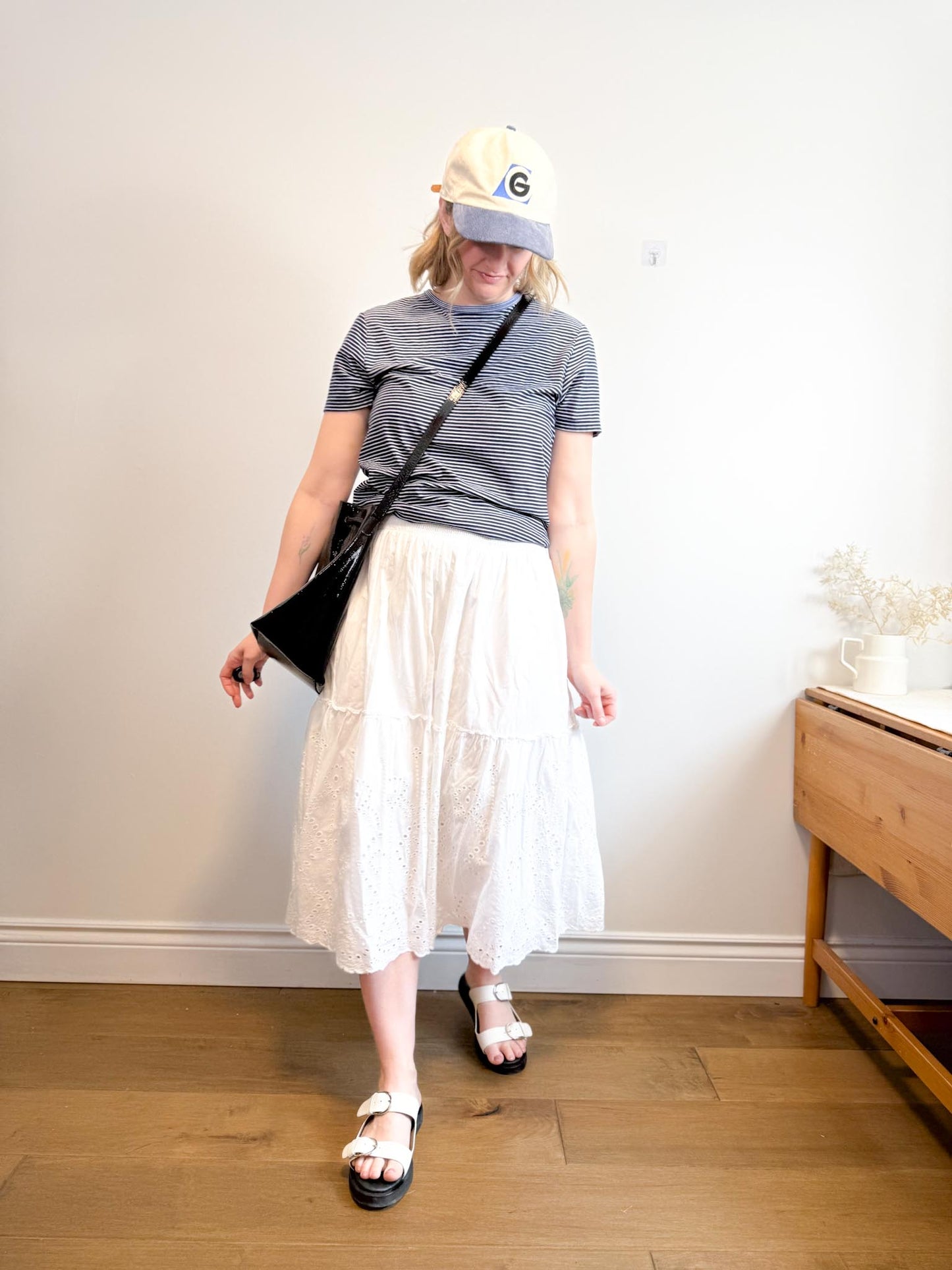 Jones New York White Eyelet Midi Skirt (Size XL)