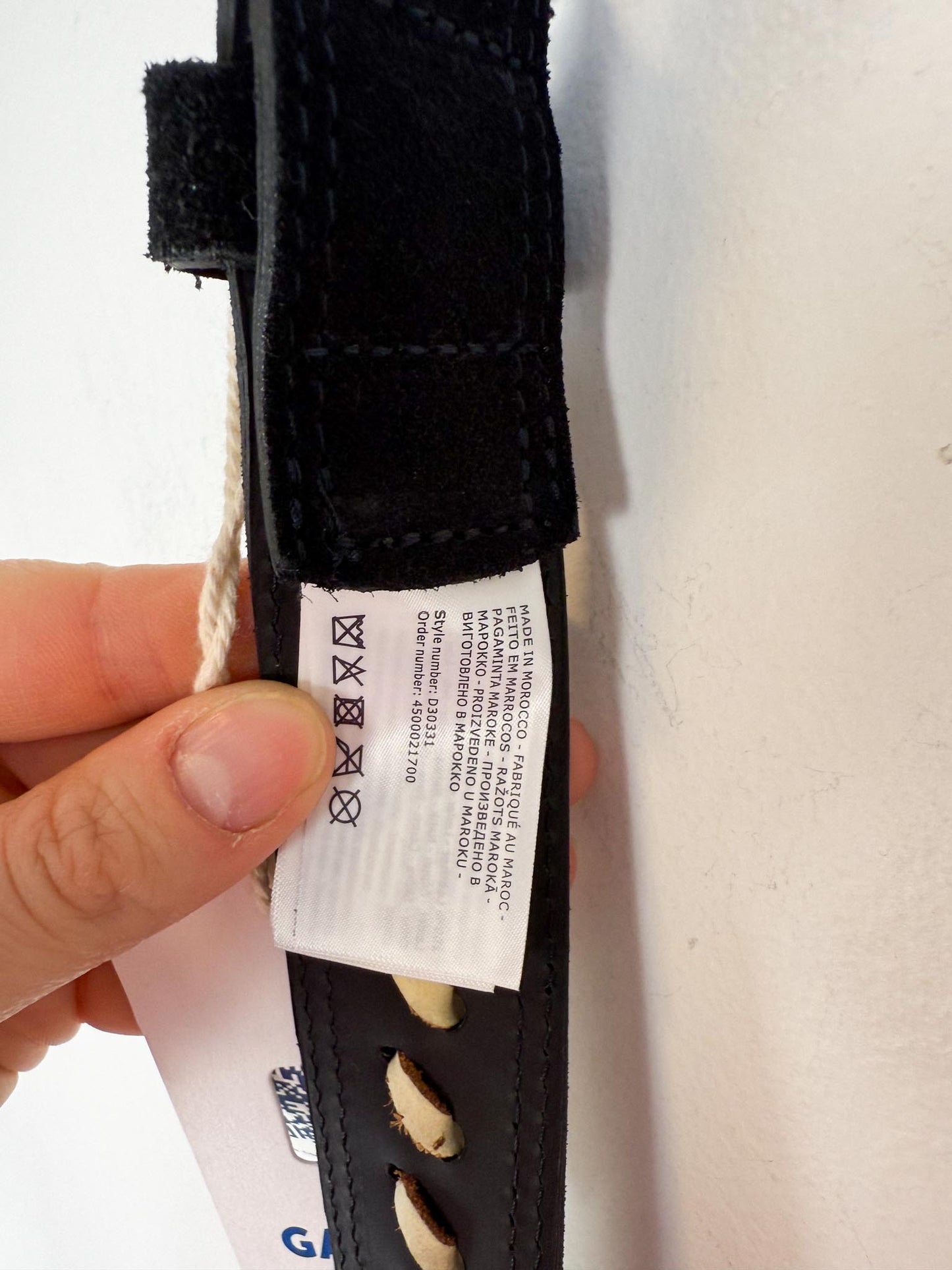 GARCIA Black & Cream Leather Belt NWT (Size M)