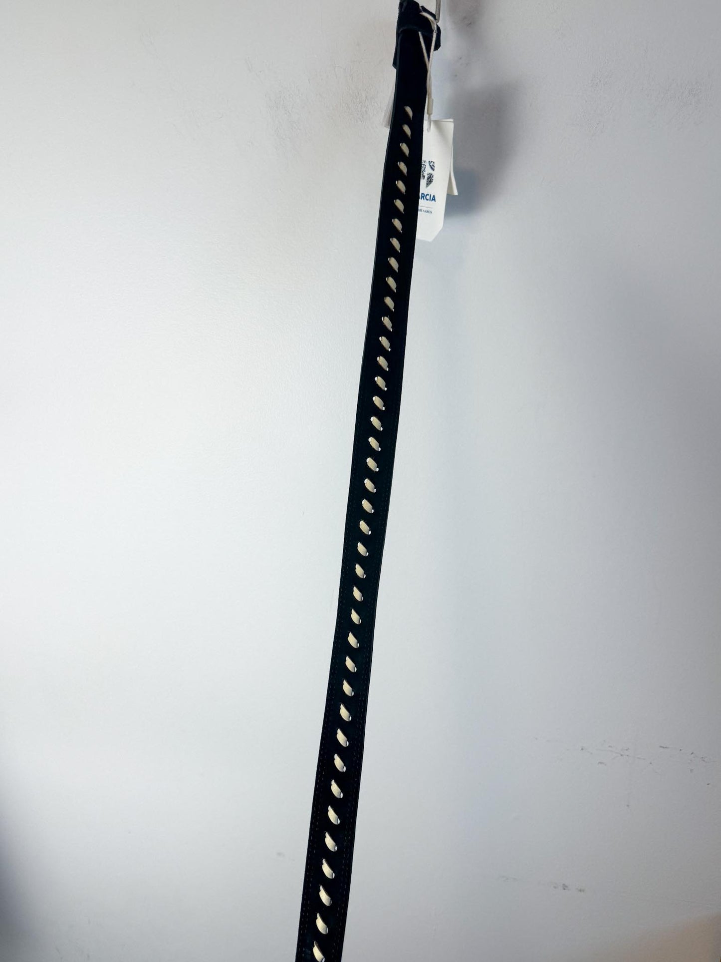 GARCIA Black & Cream Leather Belt NWT (Size M)