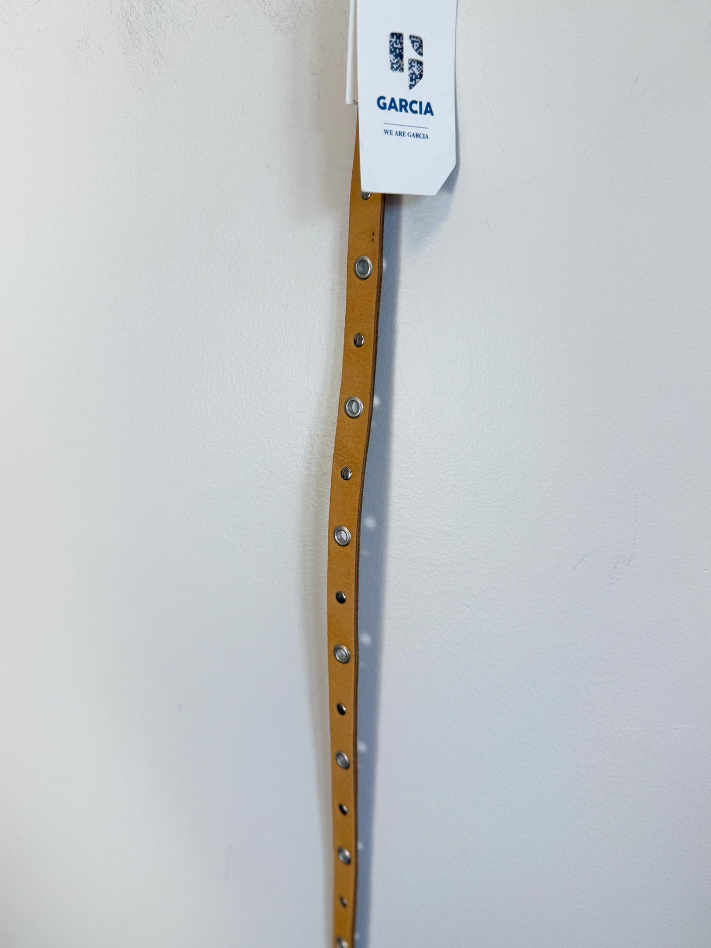 GARCIA Small Brown Leather Belt with Metal Detail NWT (Size S)