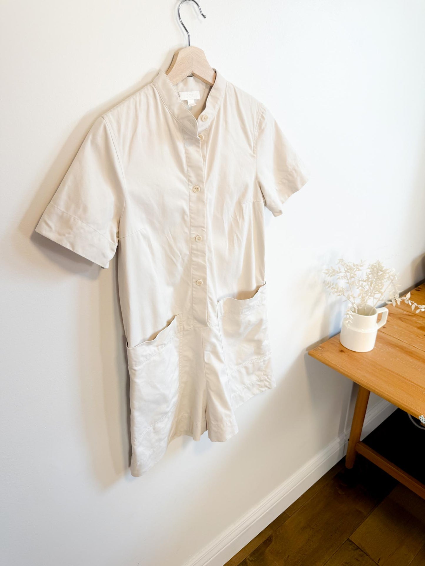COS Cotton Romper in Neutral (Size S/M)