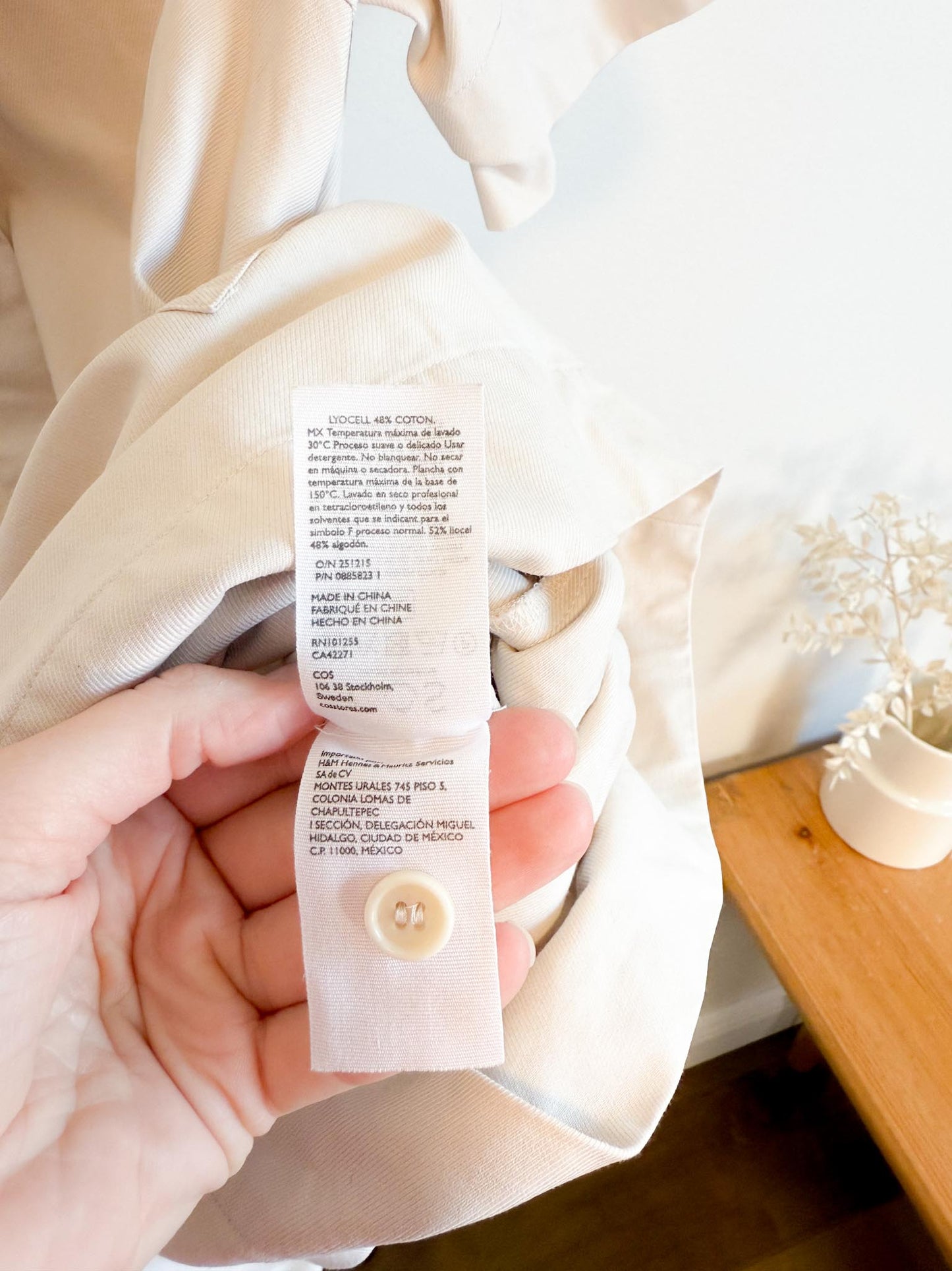 COS Cotton Romper in Neutral (Size S/M)