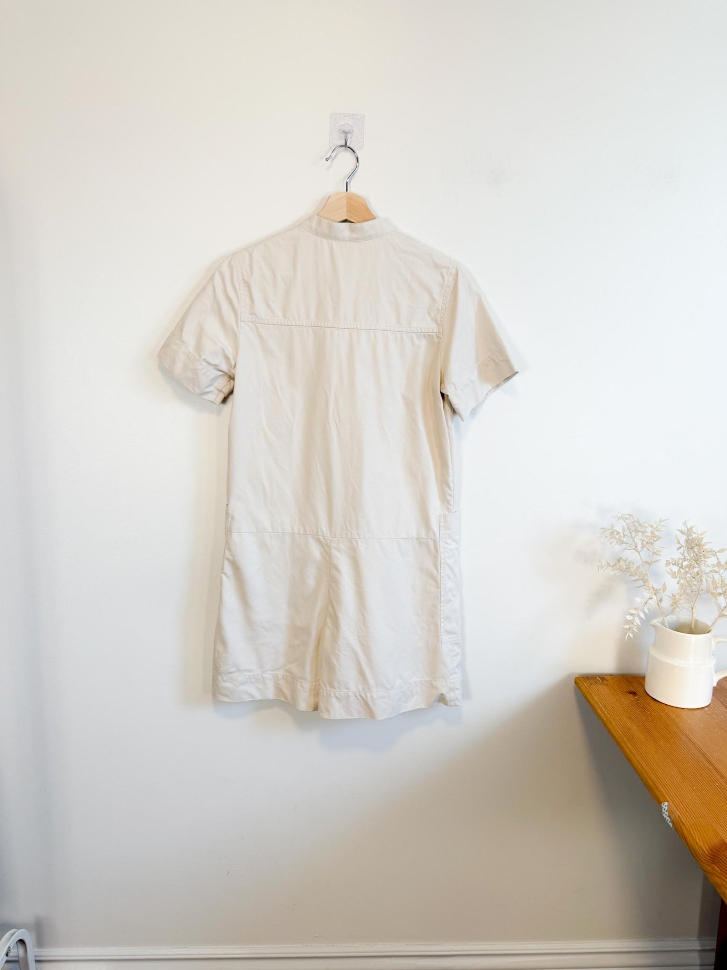 COS Cotton Romper in Neutral (Size S/M)