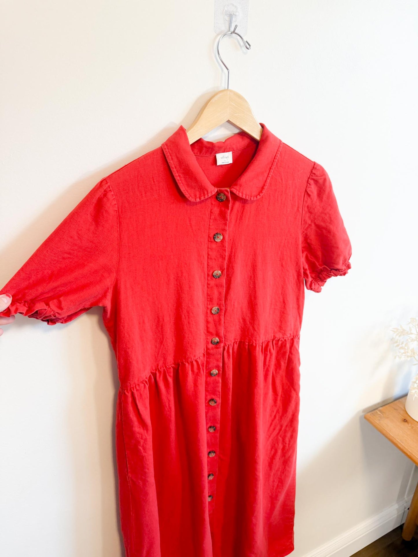 Wilfred "Naeva Linen Dress in Red" (Size S/M)