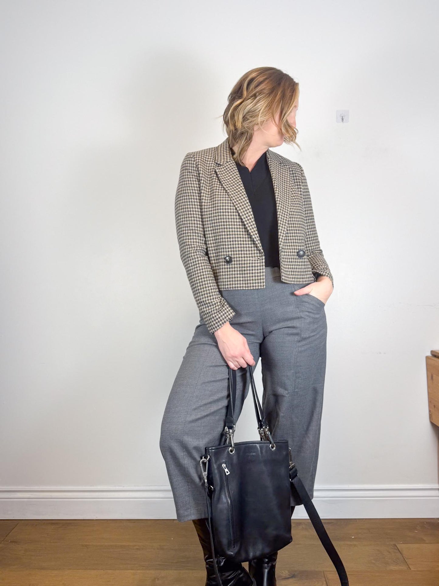 Eileen Fisher Wool Wide Leg Culottes in Grey (Size S/M)