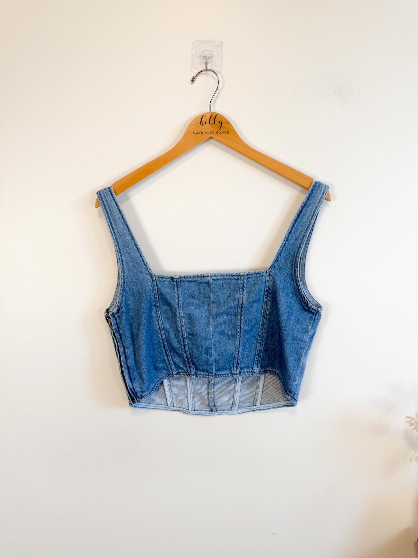 Guess Denim Bustier Top NWT (Size L)
