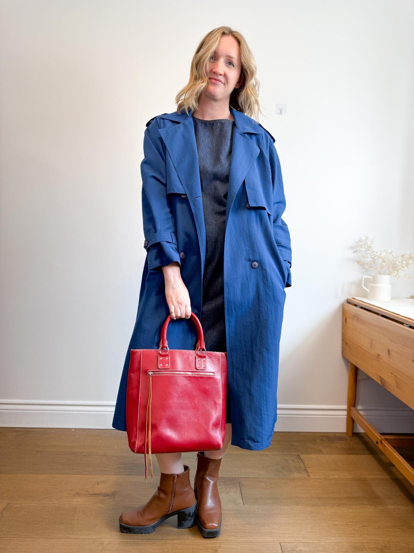 Vintage Sears Trench Coat in Blue (Size L)