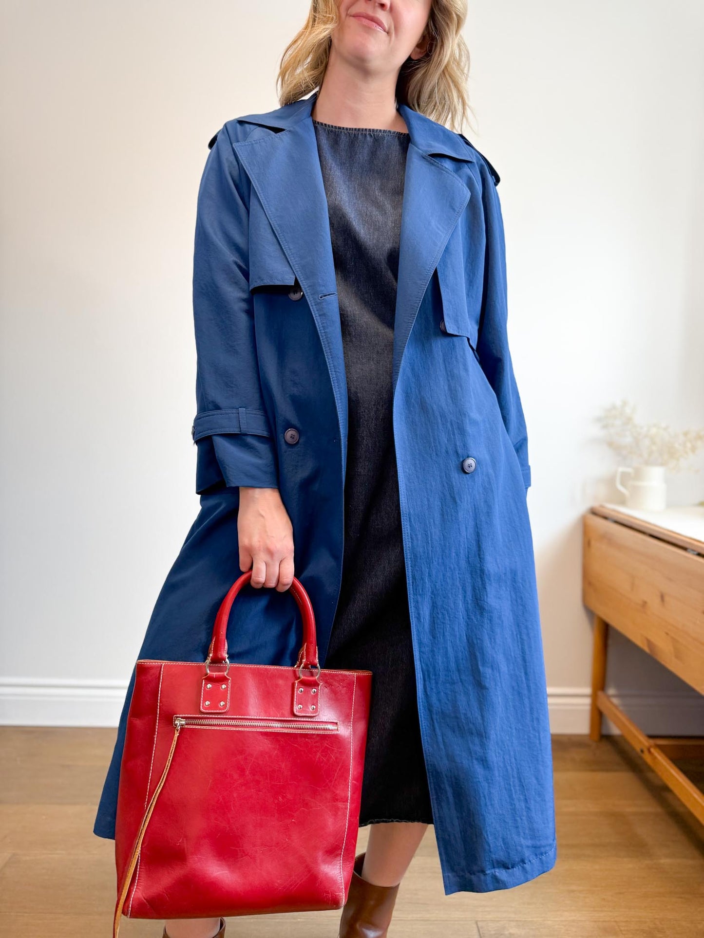 Vintage Sears Trench Coat in Blue (Size L)