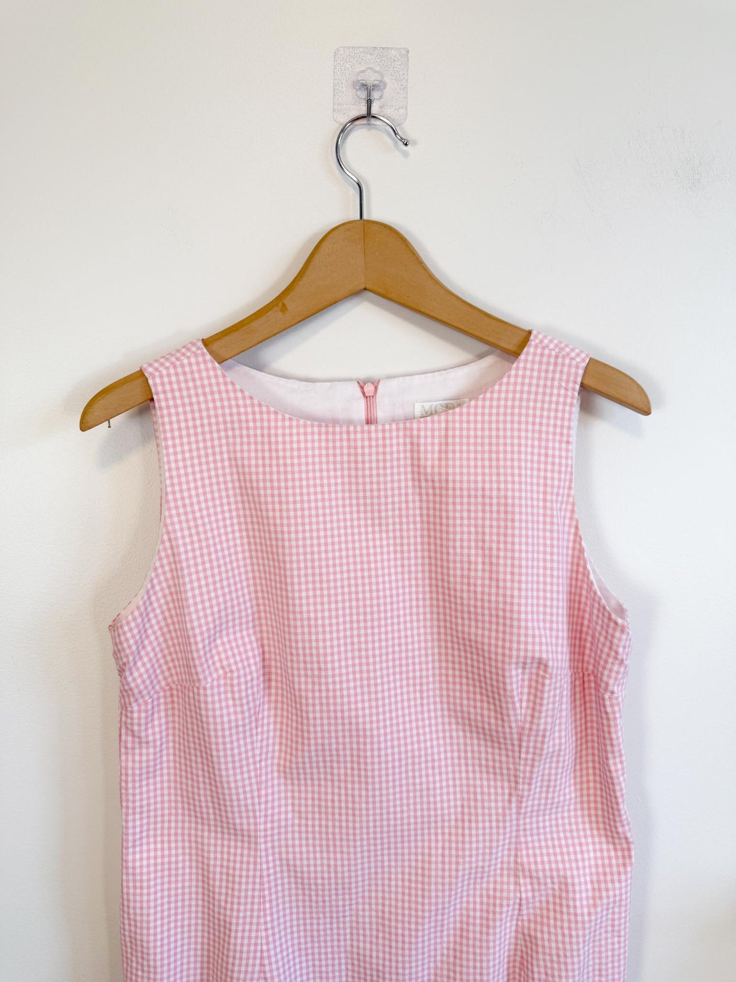 Vintage Gingham Mini Dress in Pink/White (Size S/M)