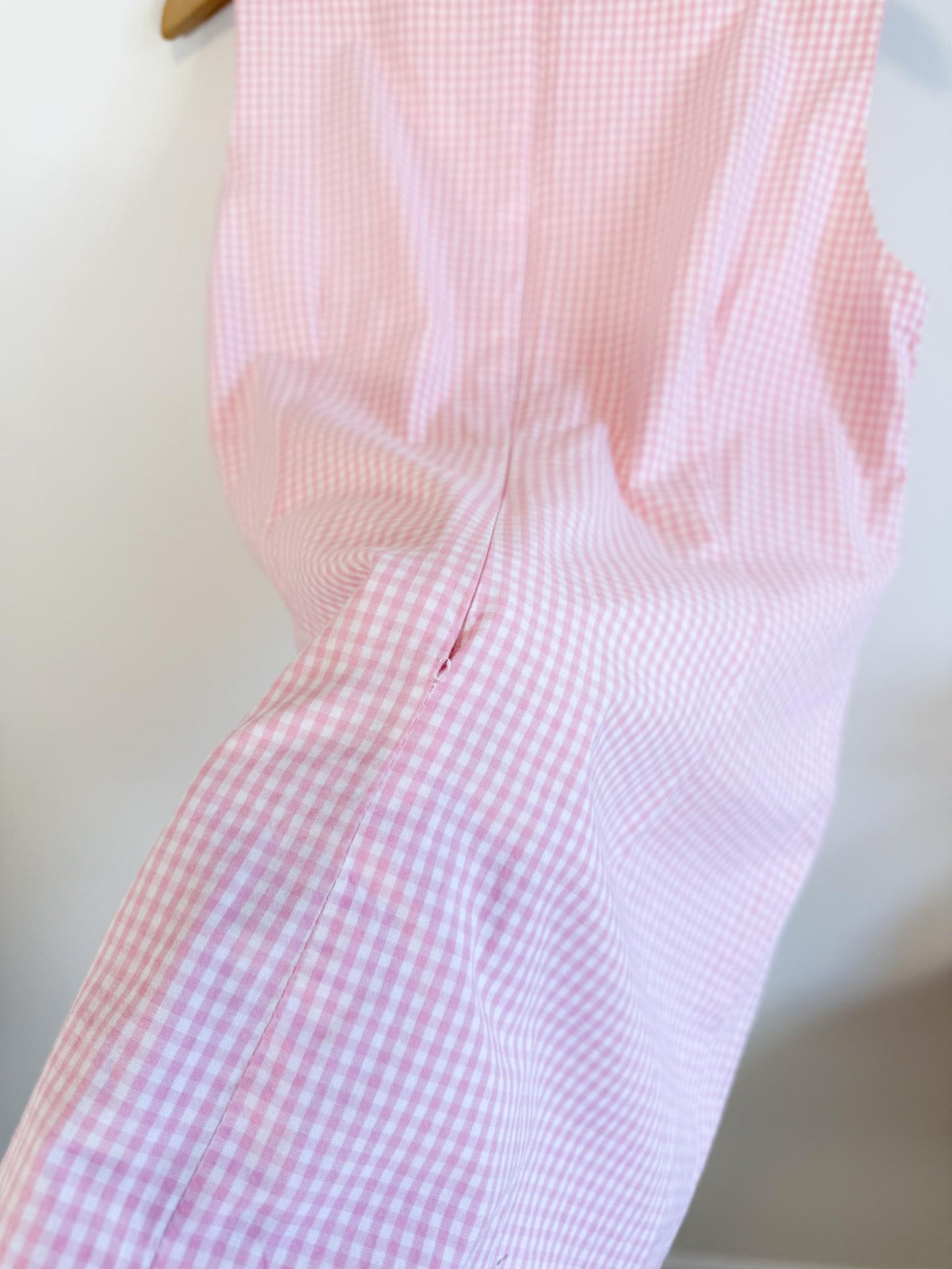 Vintage Gingham Mini Dress in Pink/White (Size S/M)
