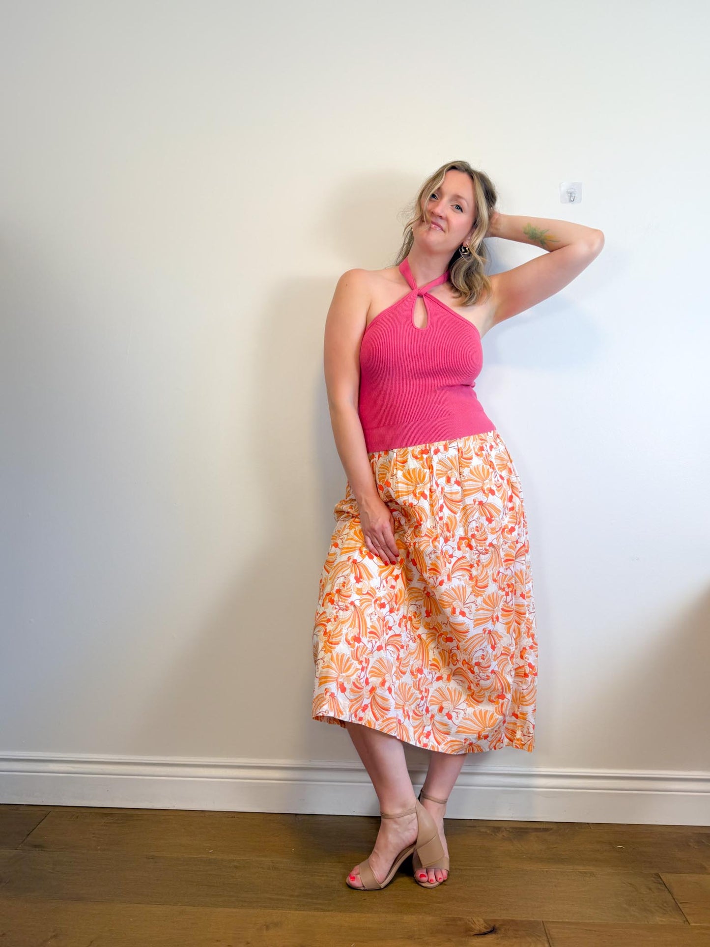 Banana Republic Knit Halter Tank in Pink (Size S/M)