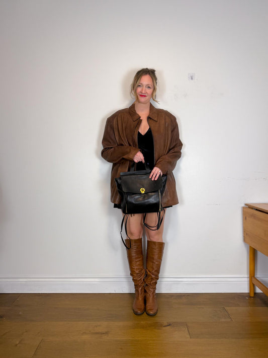 Fossil Black Leather Backpack