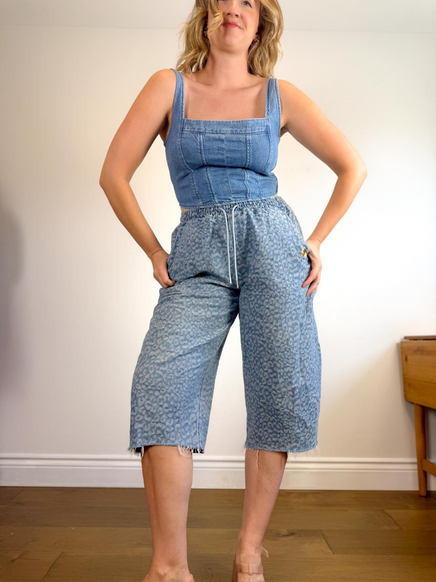Guess Denim Bustier Top NWT (Size L)