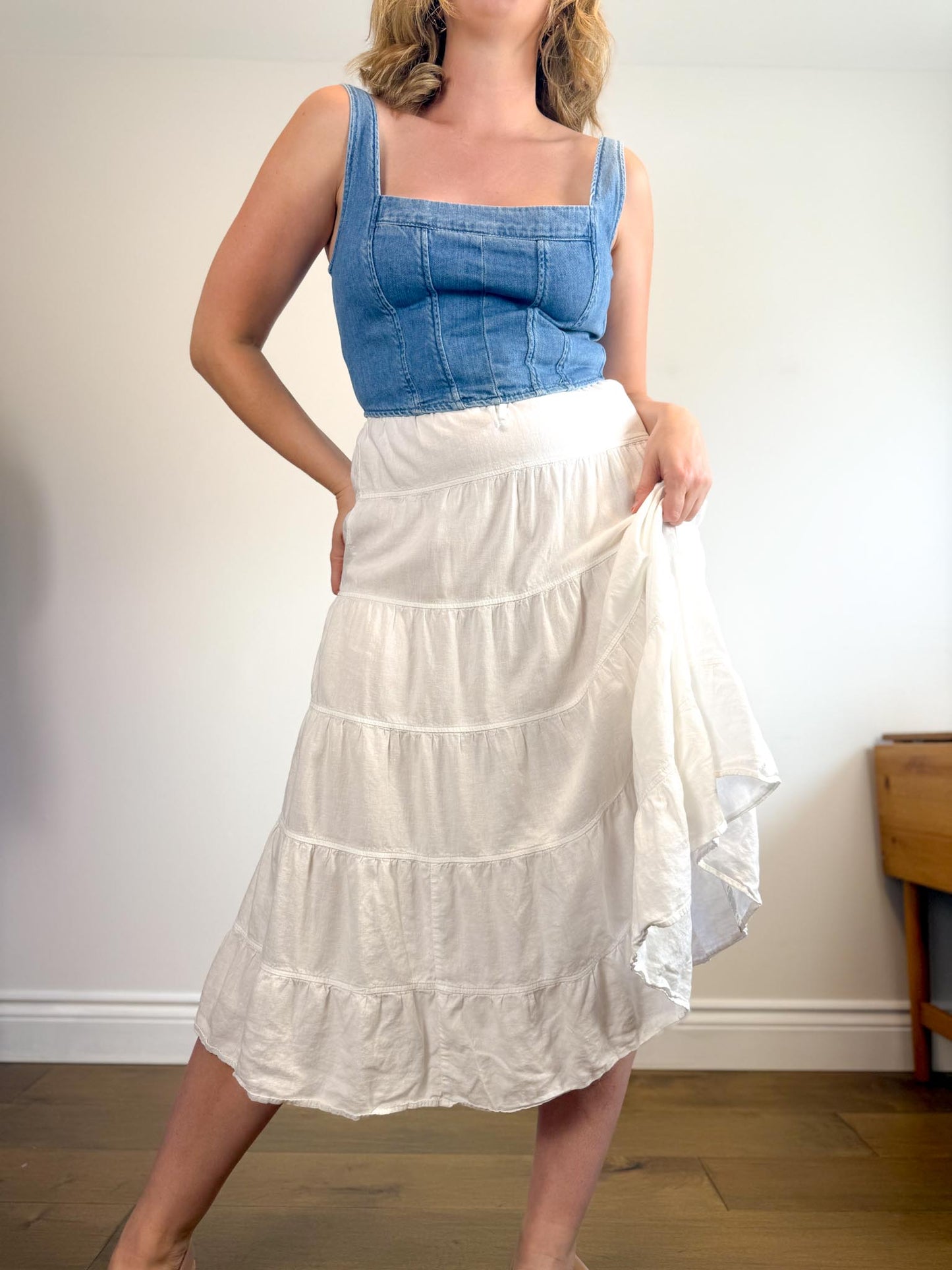 Guess Denim Bustier Top NWT (Size L)
