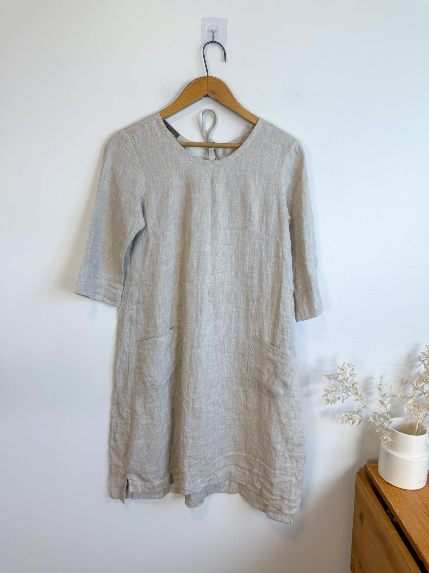Modaspia Slow Fashion Linen dress in Oatmeal (Size XS/S)