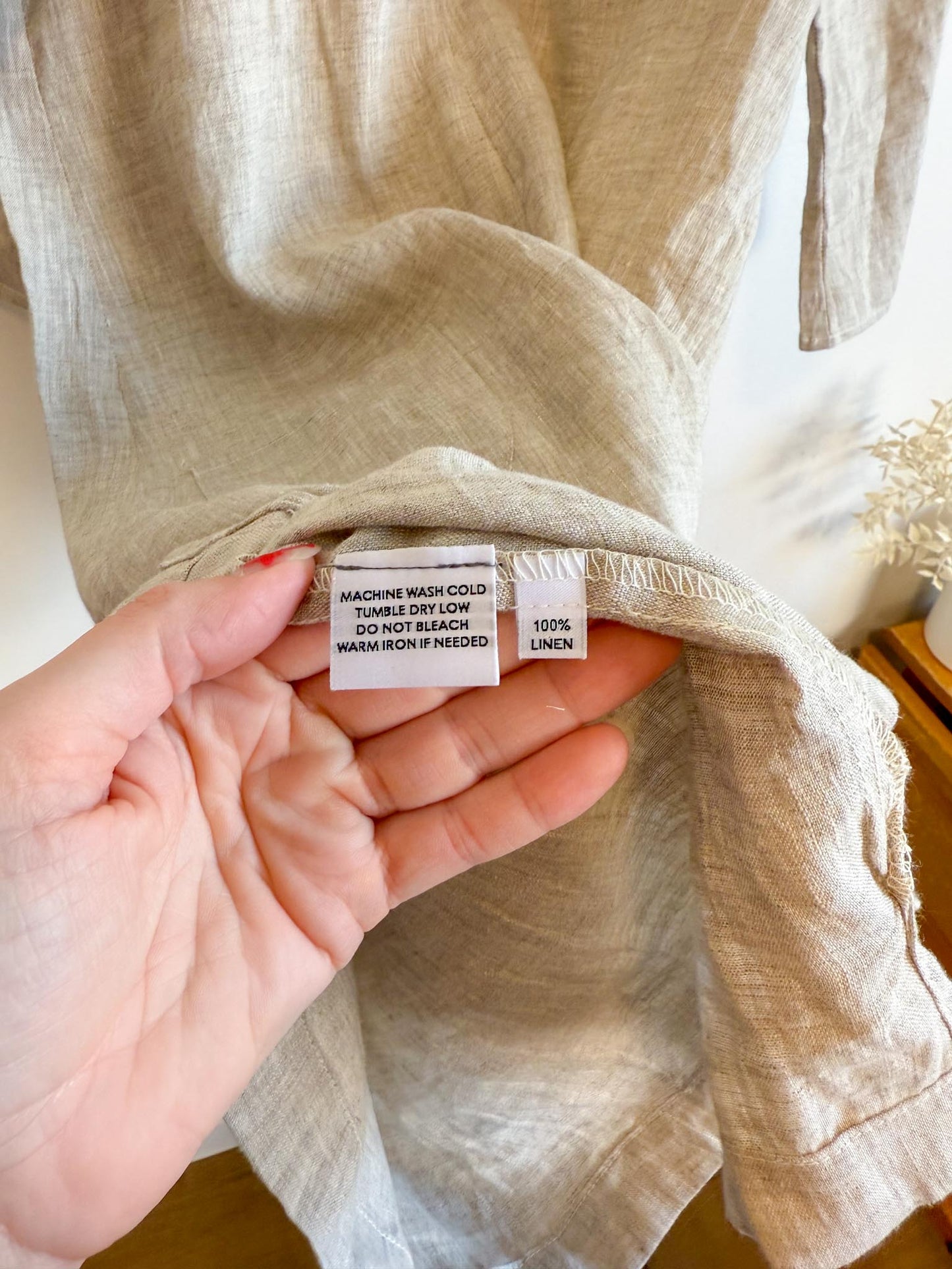 Modaspia Slow Fashion Linen dress in Oatmeal (Size XS/S)