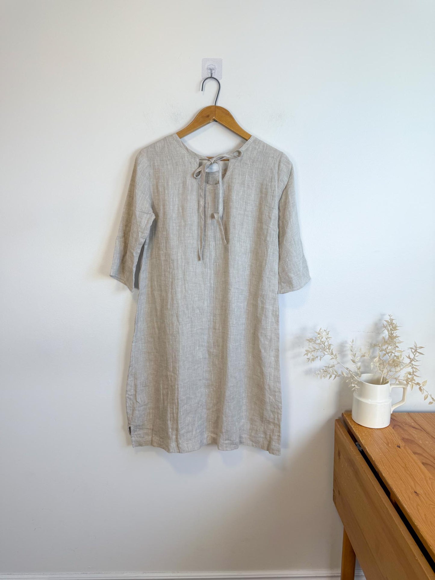 Modaspia Slow Fashion Linen dress in Oatmeal (Size XS/S)