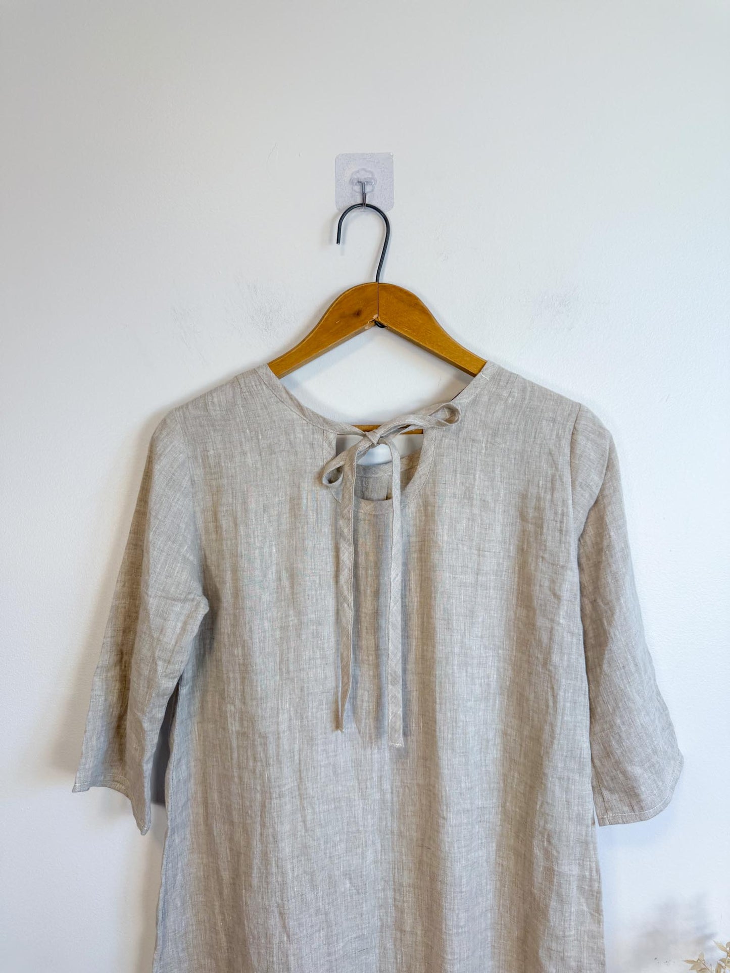Modaspia Slow Fashion Linen dress in Oatmeal (Size XS/S)