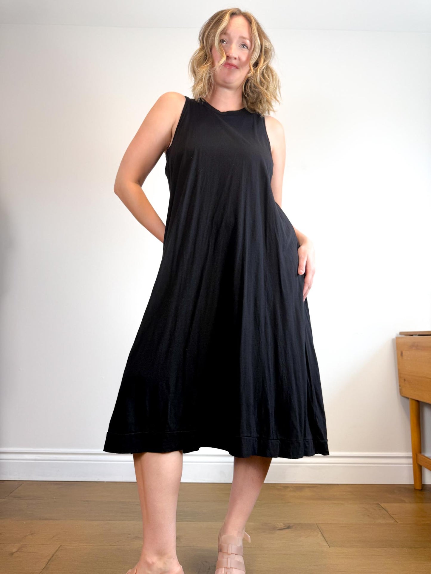 HOI BO Slow Fashion Tank Dress in Black (Size L)