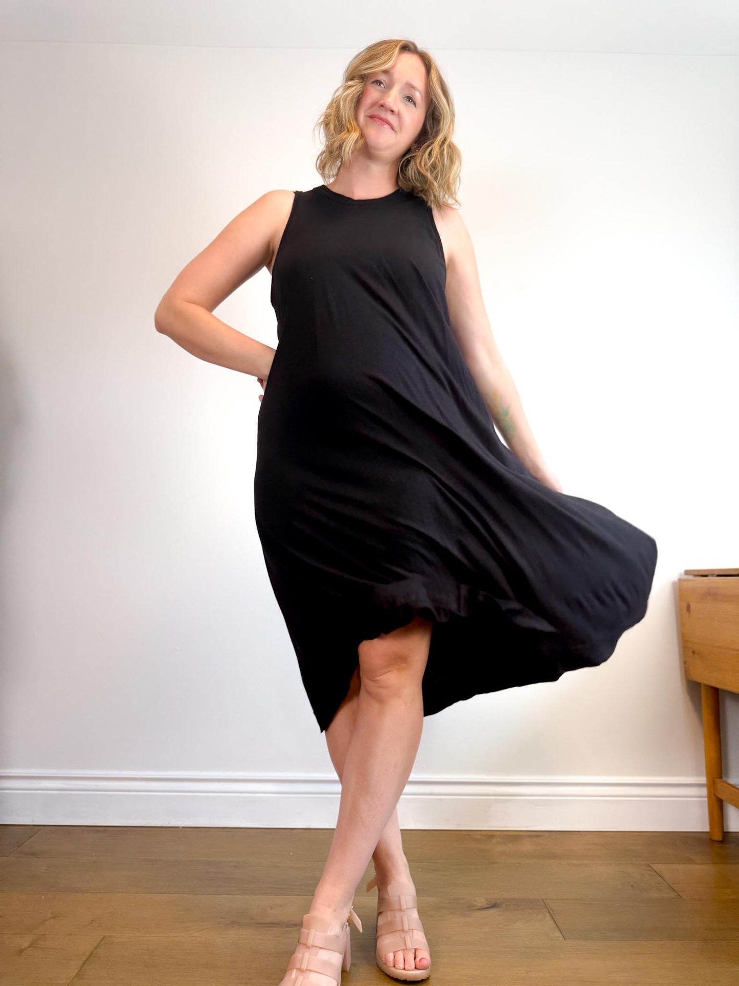 HOI BO Slow Fashion Tank Dress in Black (Size L)