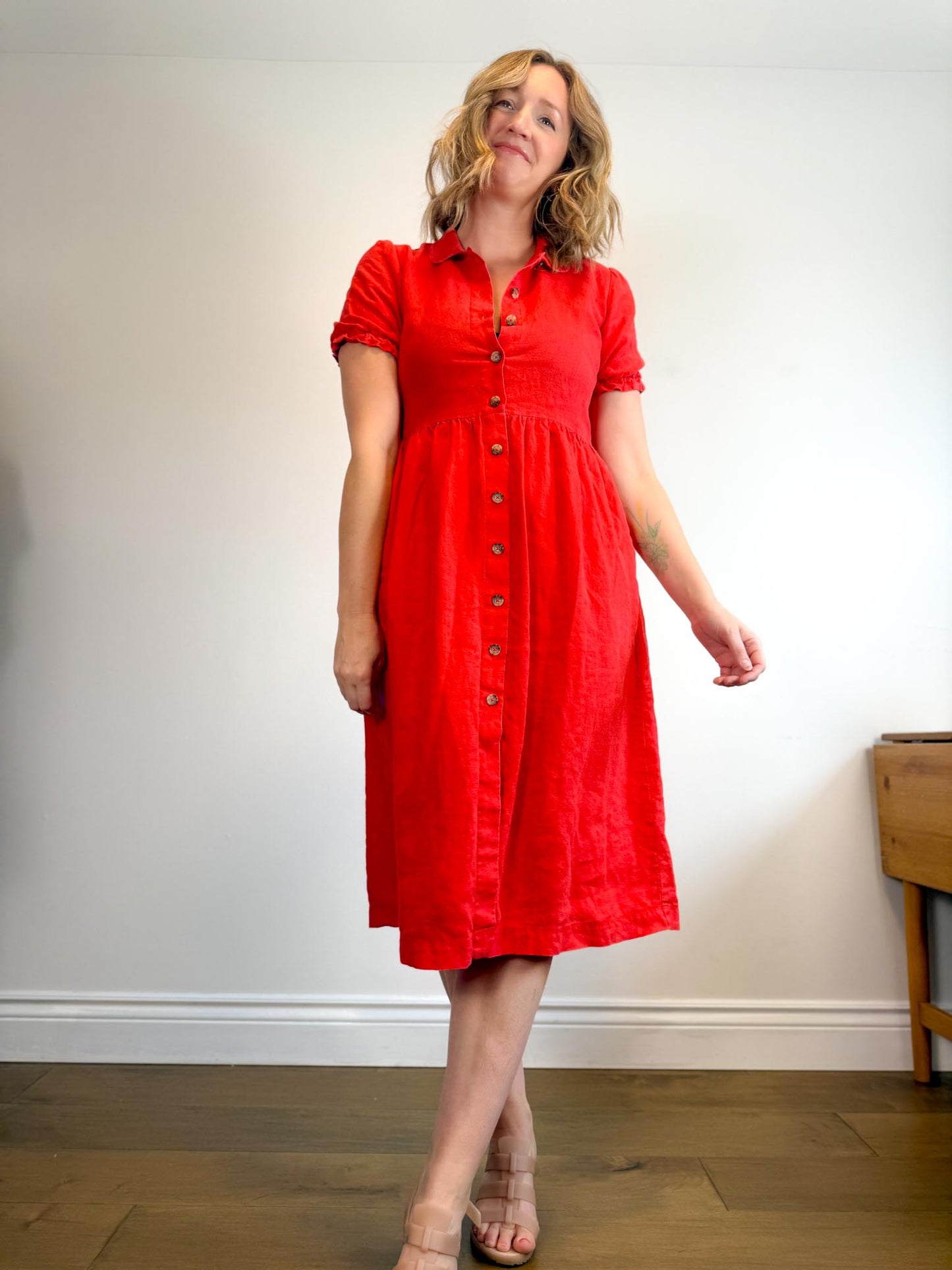 Wilfred "Naeva Linen Dress in Red" (Size S/M)