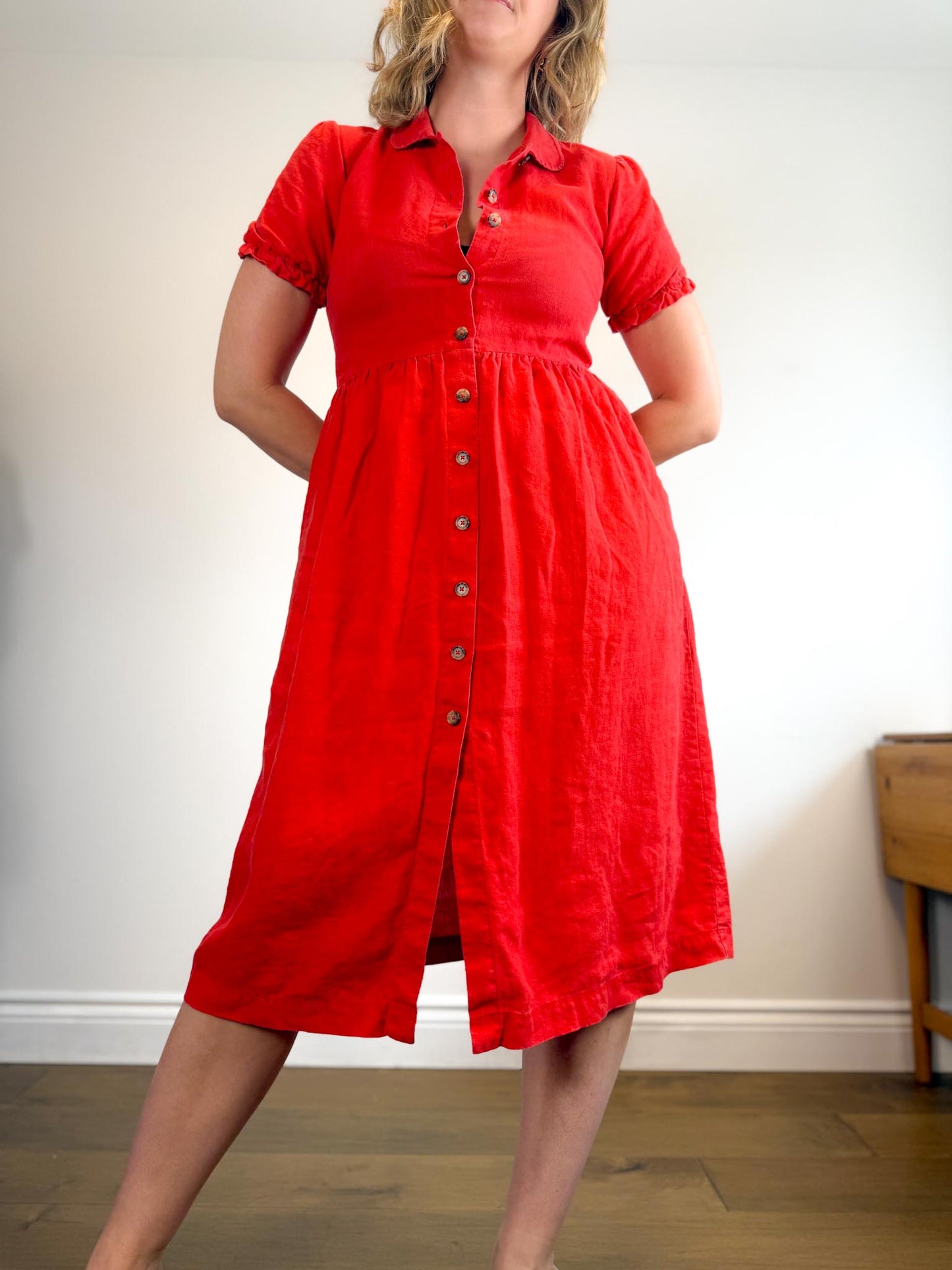 Wilfred "Naeva Linen Dress in Red" (Size S/M)