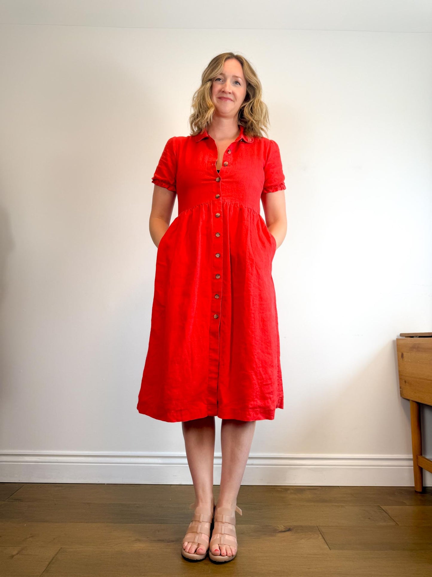 Wilfred "Naeva Linen Dress in Red" (Size S/M)