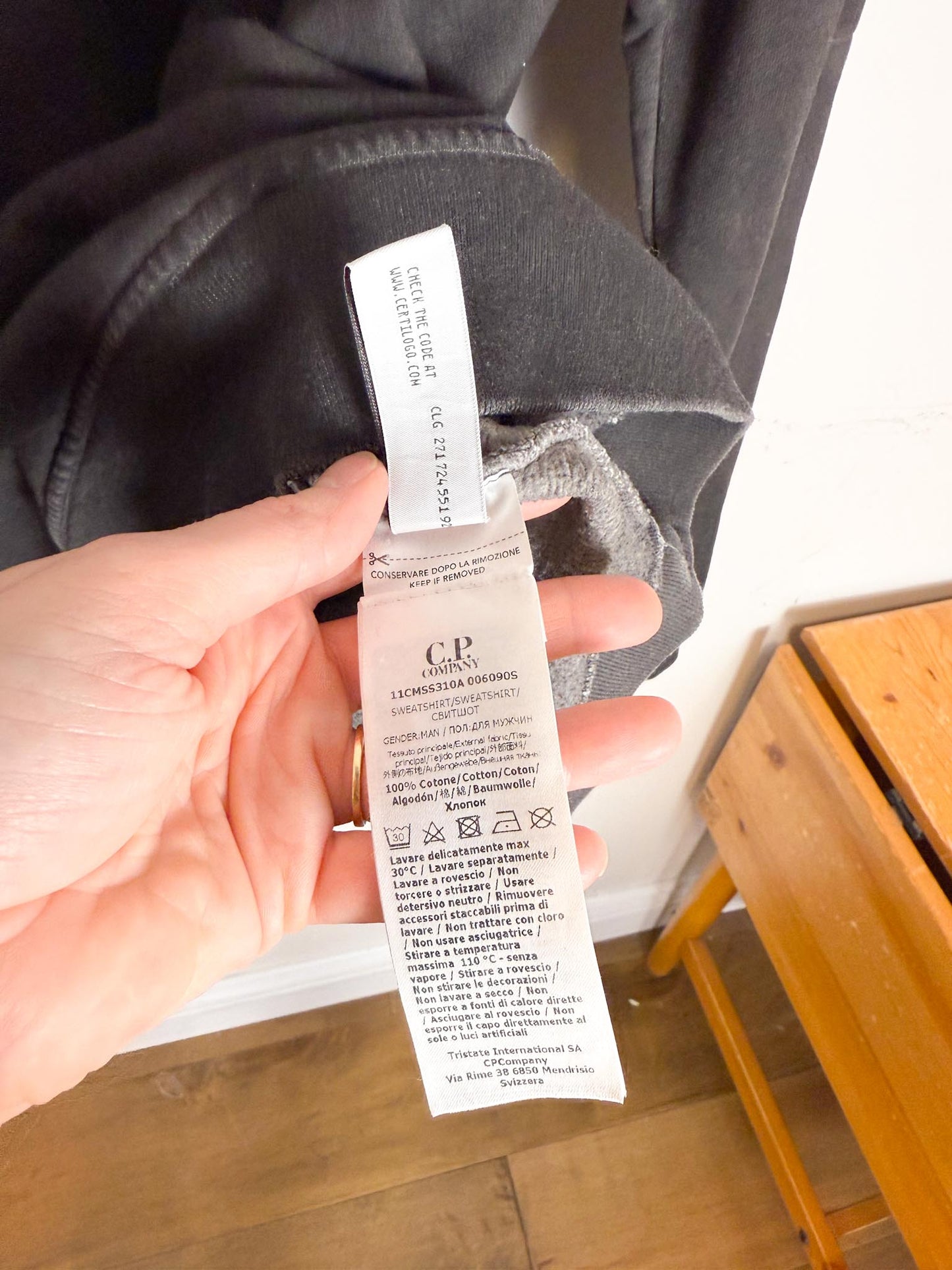 C.P.Company Designer Sweatshirt in Charcoal (Size M)