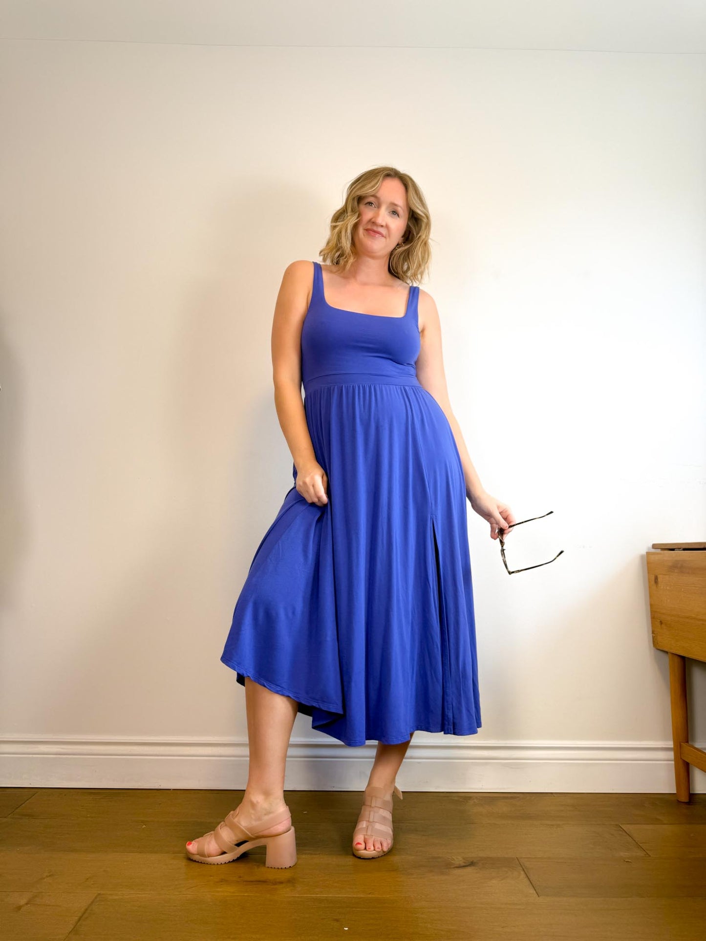 Wilfred "Market Midi Dress in Azure Blue" (Size L)