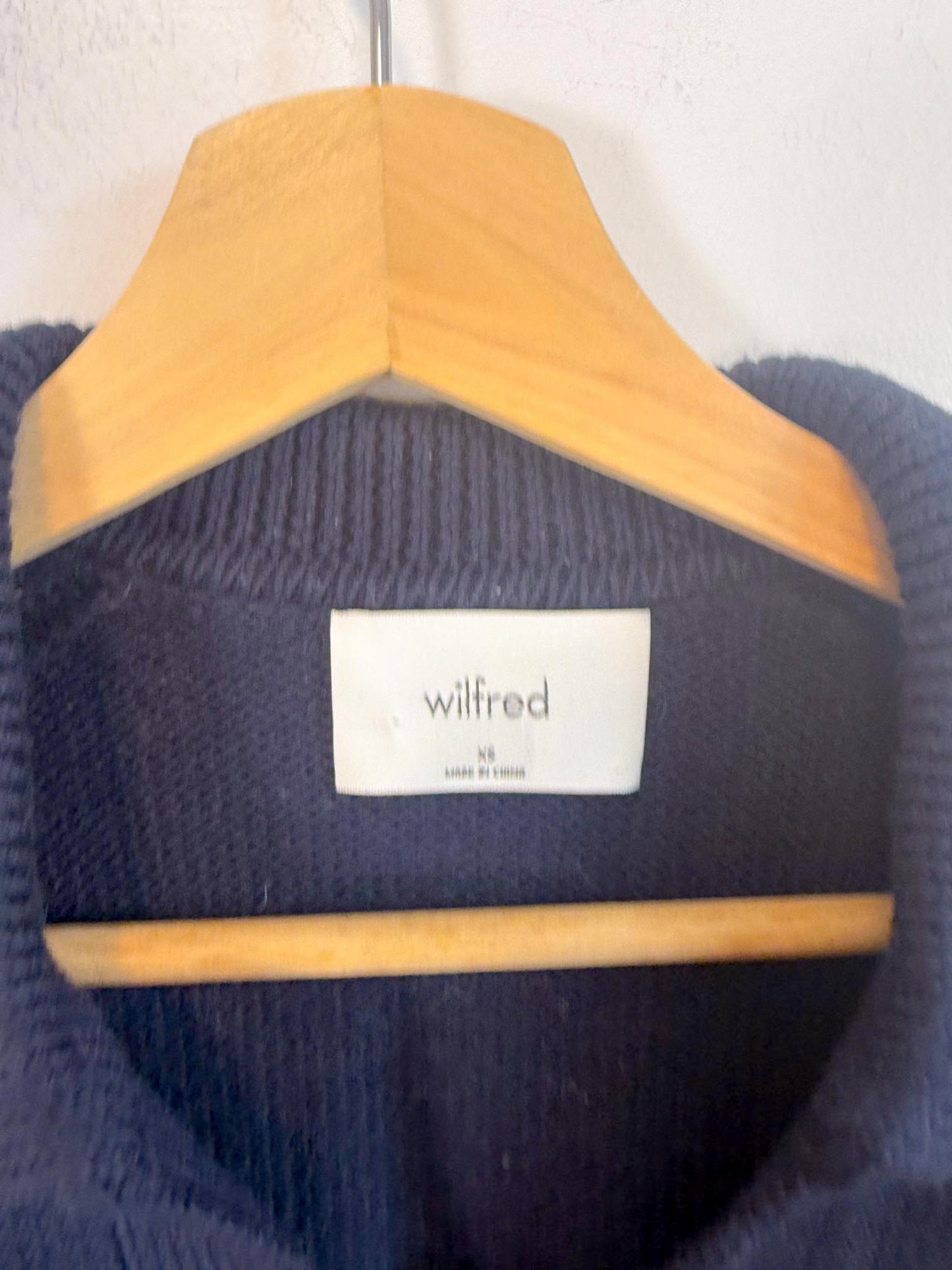 Wilfred "Clara Merino Wool Sweater in Navy/White Stripe" (Size XS/S)