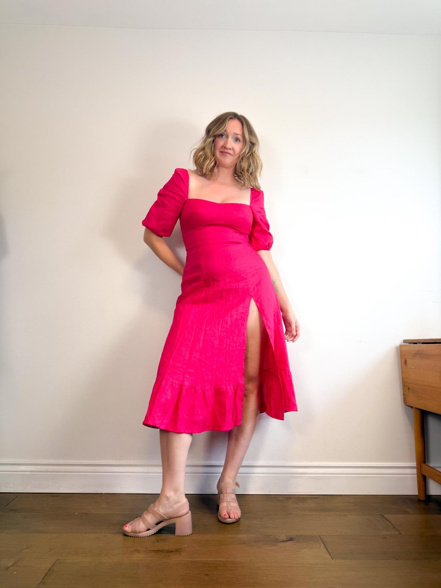 Reformation Belgium Linen Maxi Dress in Hot Pink (Size M)