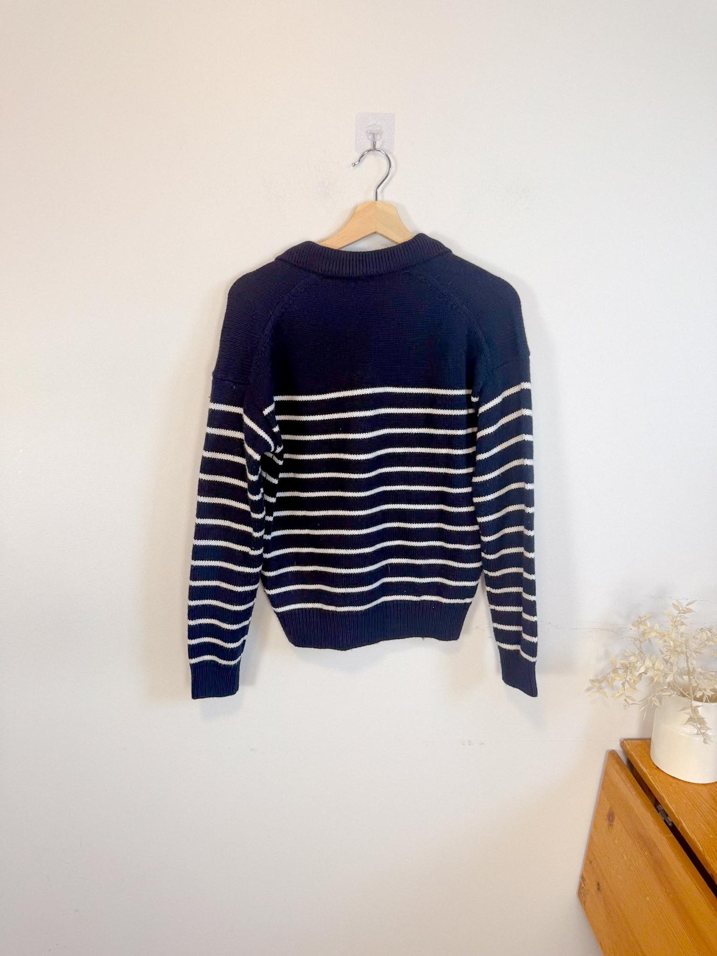 Wilfred "Clara Merino Wool Sweater in Navy/White Stripe" (Size XS/S)