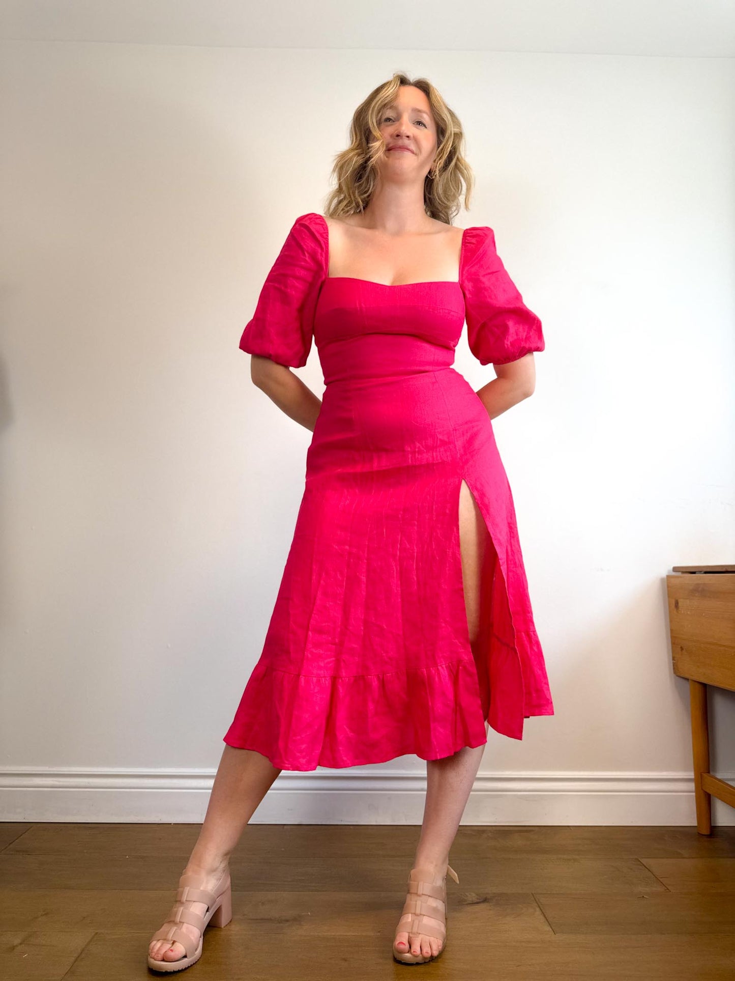 Reformation Belgium Linen Maxi Dress in Hot Pink (Size M)