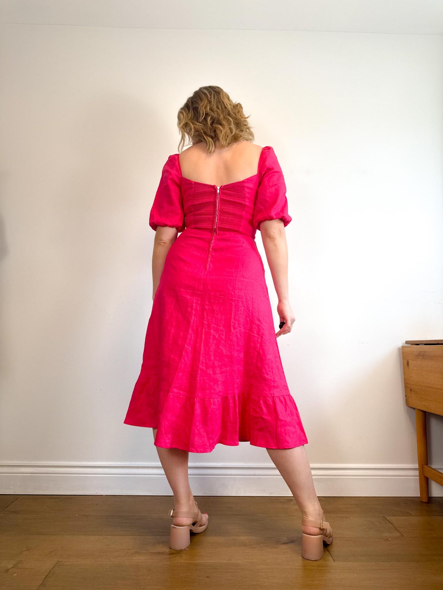 Reformation Belgium Linen Maxi Dress in Hot Pink (Size M)