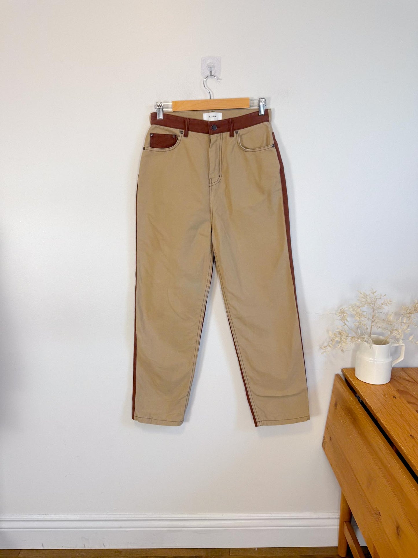 KOTN Slow Fashion” Indus Two Tone Brown Pant in Brown” (Size 28)